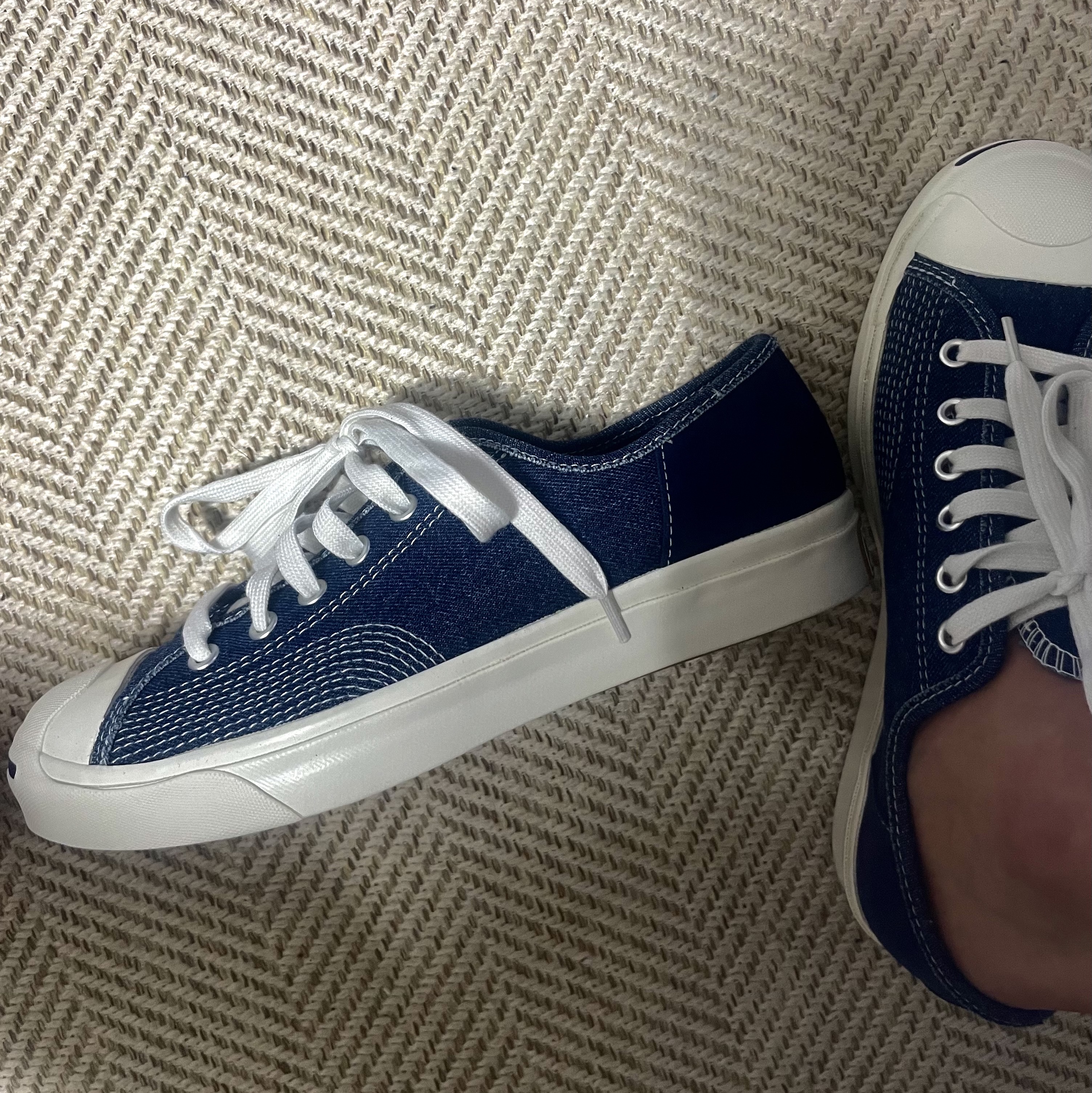 Converse Jack Purcell Hybrid World Denim Dark Blue 착용 스타일