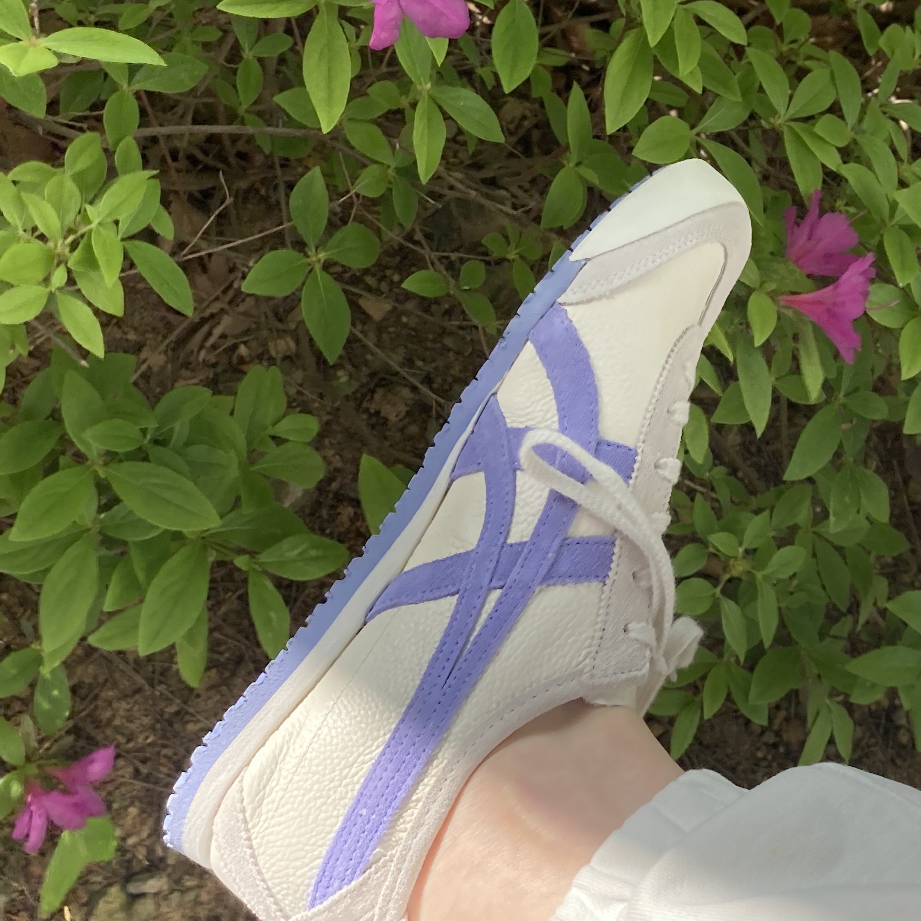 Onitsuka Tiger Mexico 66 Vintage Cream Violet Storm 착용 스타일 - 3