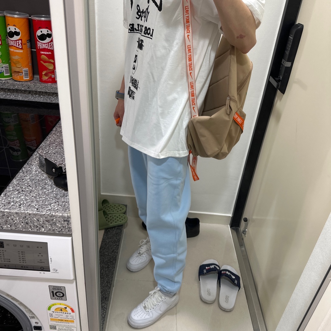 Nike NRG Solo Swoosh Fleece Pants Celestine Blue - US/EU 착용 스타일