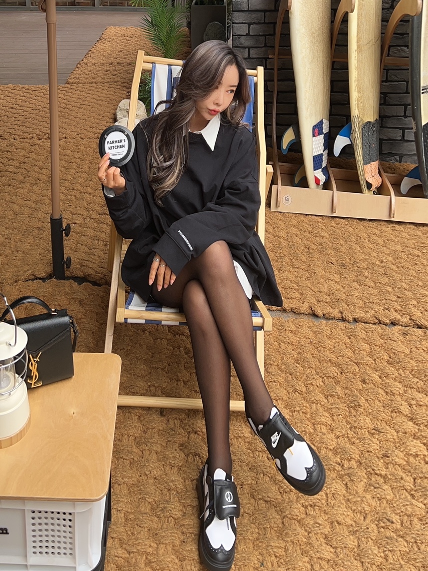 Nike x Peaceminusone Kwondo1 Black and White, Nike x Peaceminusone LS T-Shirt Black (DR0098-010) 착용 스타일 - 3
