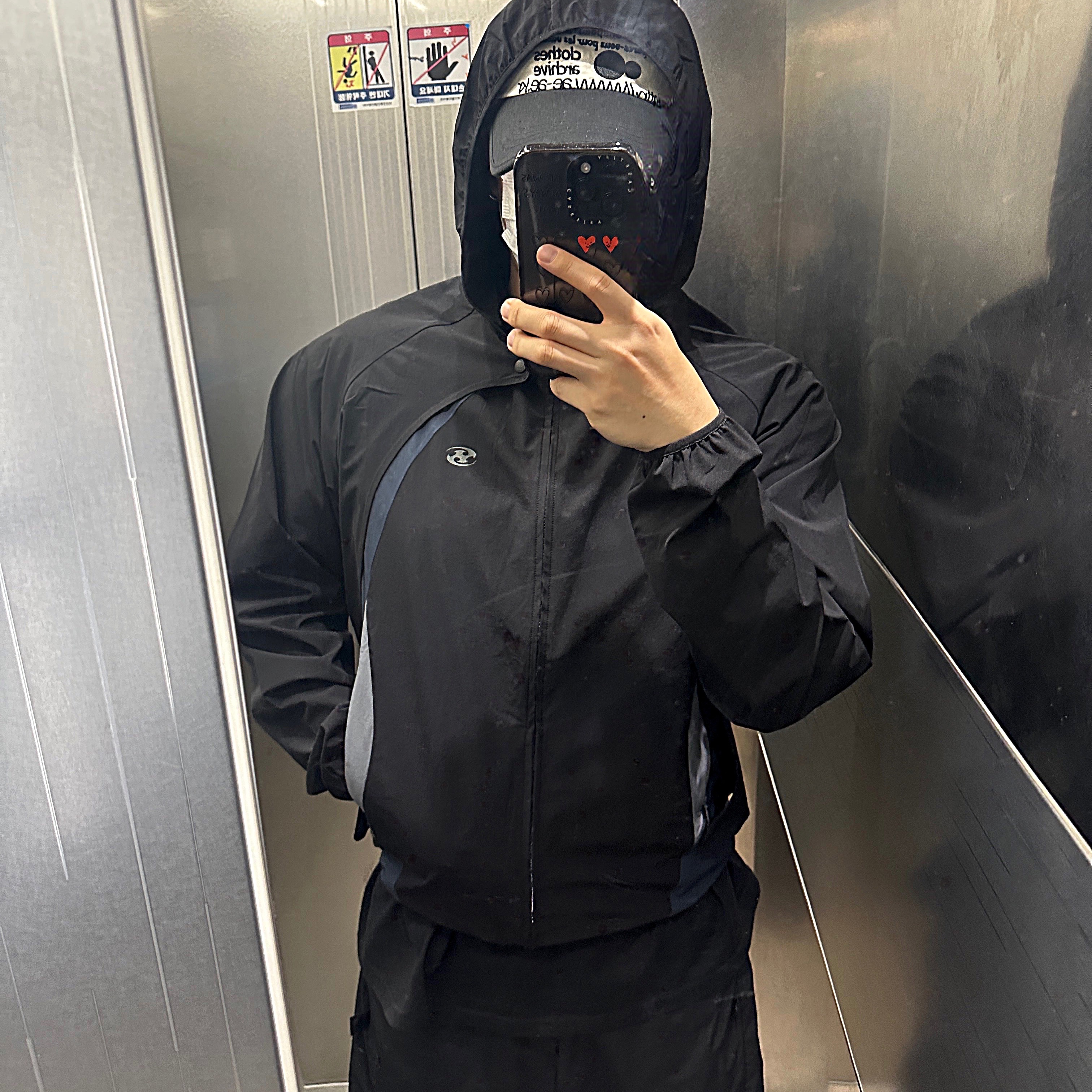 Sansan Gear Conversion Jacket Black - 23SS, Sansan Gear Side Snap Pants Black 착용 스타일
