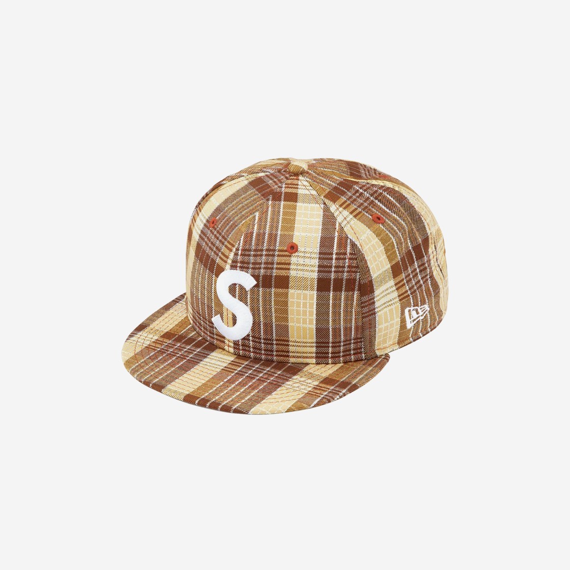 Supreme Metallic Plaid S Logo New Era Brown - 23SS 상세 이미지 1