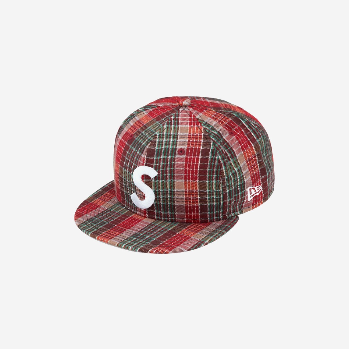 Supreme Metallic Plaid S Logo New Era Red - 23SS 상세 이미지 1