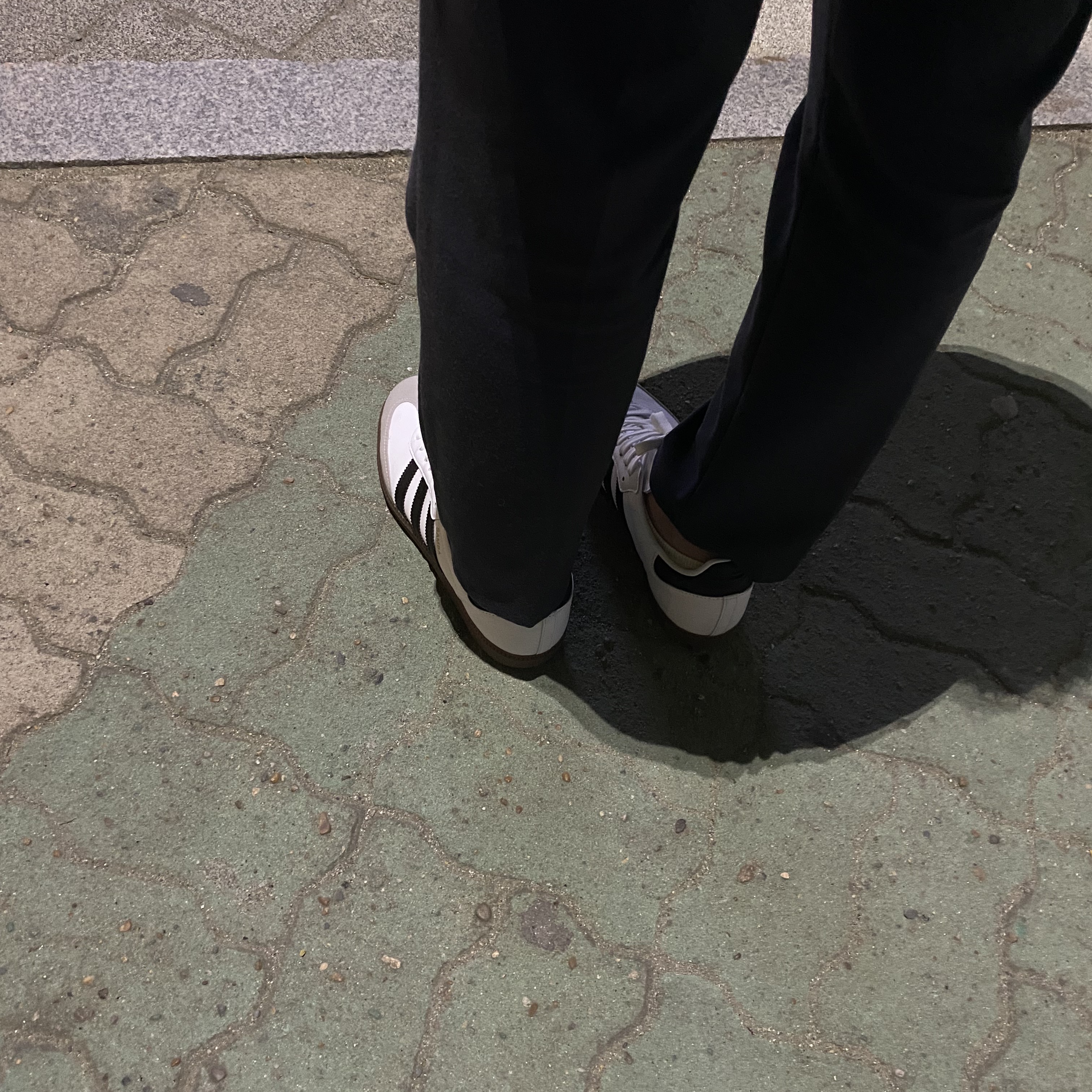 Adidas Samba Vegan White Black 착용 스타일 - 1