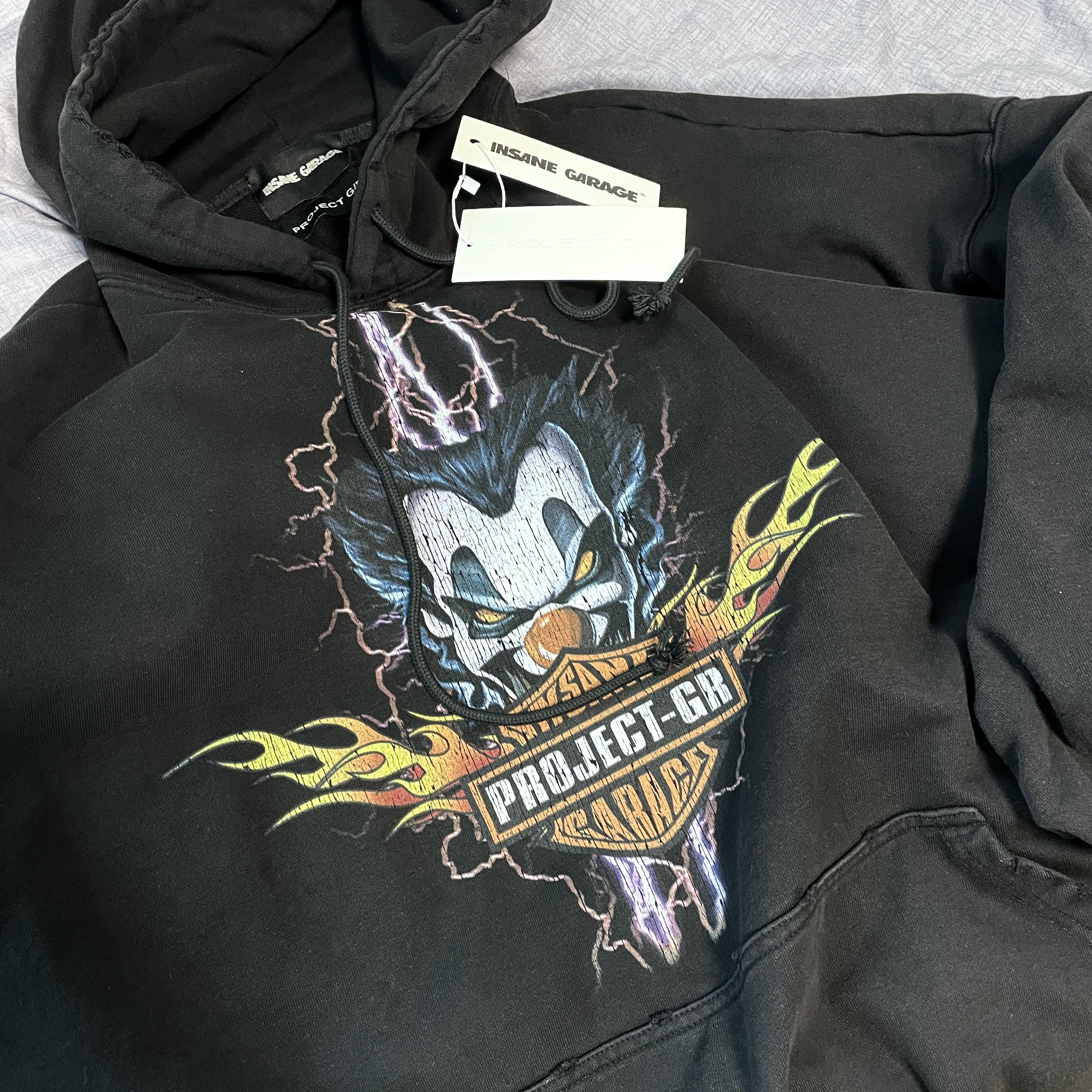 프로젝트 G/R x 인세인개러지 클라운 바이크 후드 블랙 프로젝트 G/R x 인세인개러지 클라운 바이크 후드 블랙