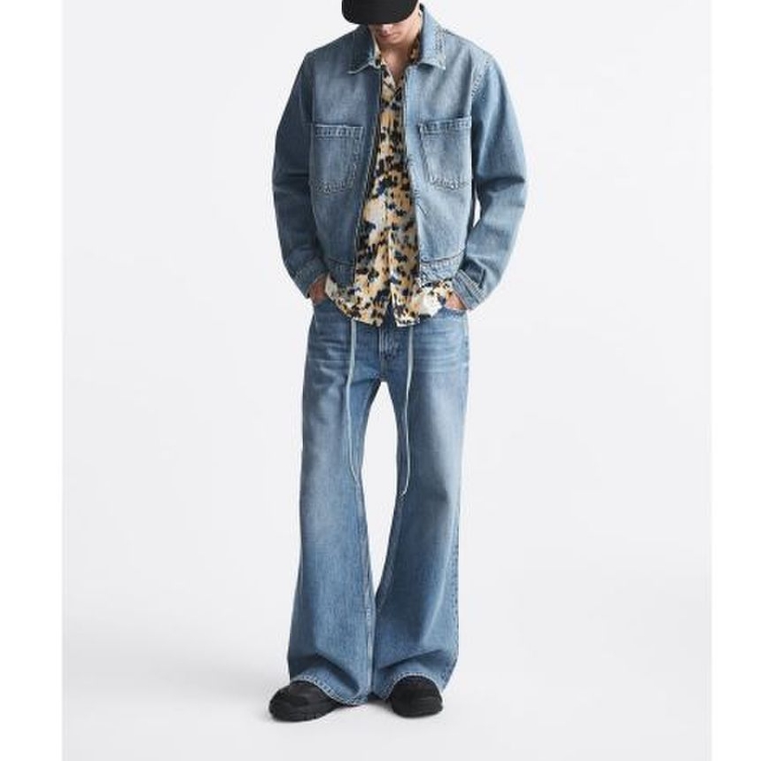 Zara x Rhuigi Cropped Denim Jumper Medium Blue 착용 스타일