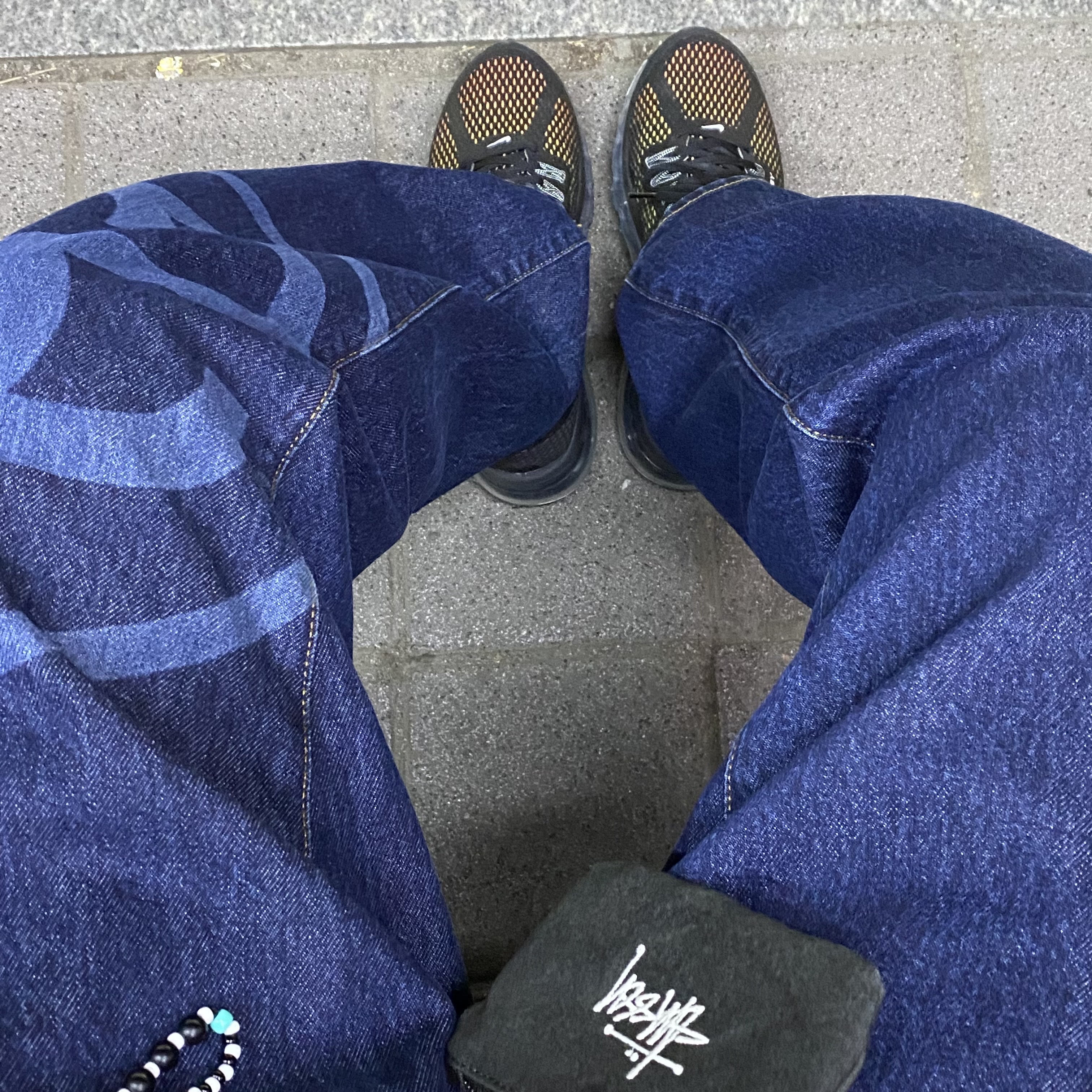 Stussy SS Link Big OL' Jean One Wash, Nike x Stussy Air Max 2013 Black 착용 스타일