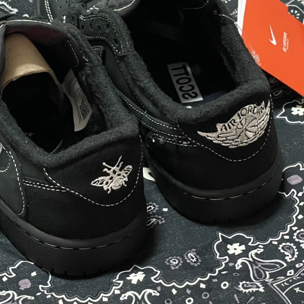 Jordan 1 x Travis Scott Retro Low OG SP Black Phantom, (PS) Jordan 1 x Travis Scott Retro Low OG SP Black Phantom 착용 스타일