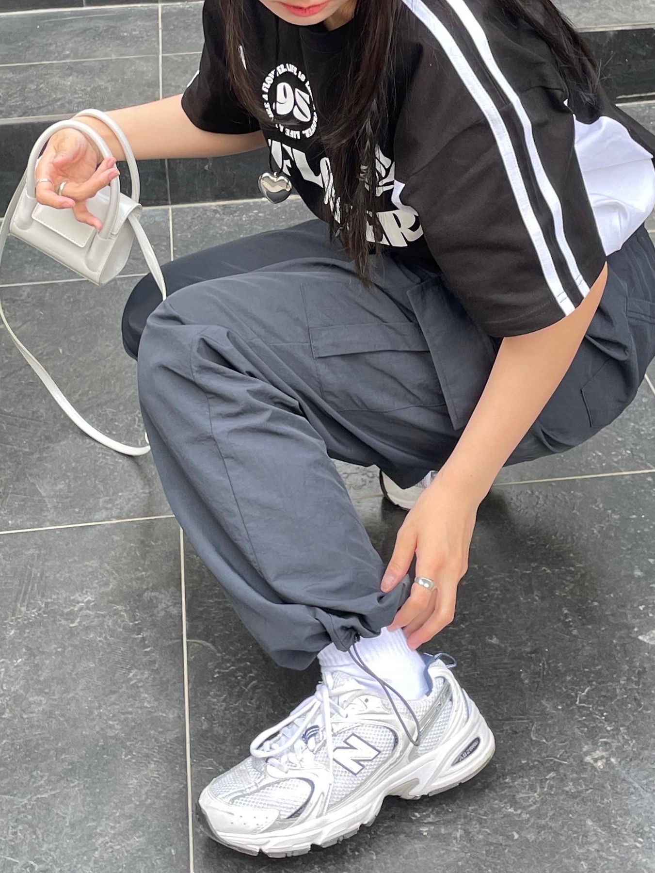 New Balance 530 White 착용 스타일 - 3
