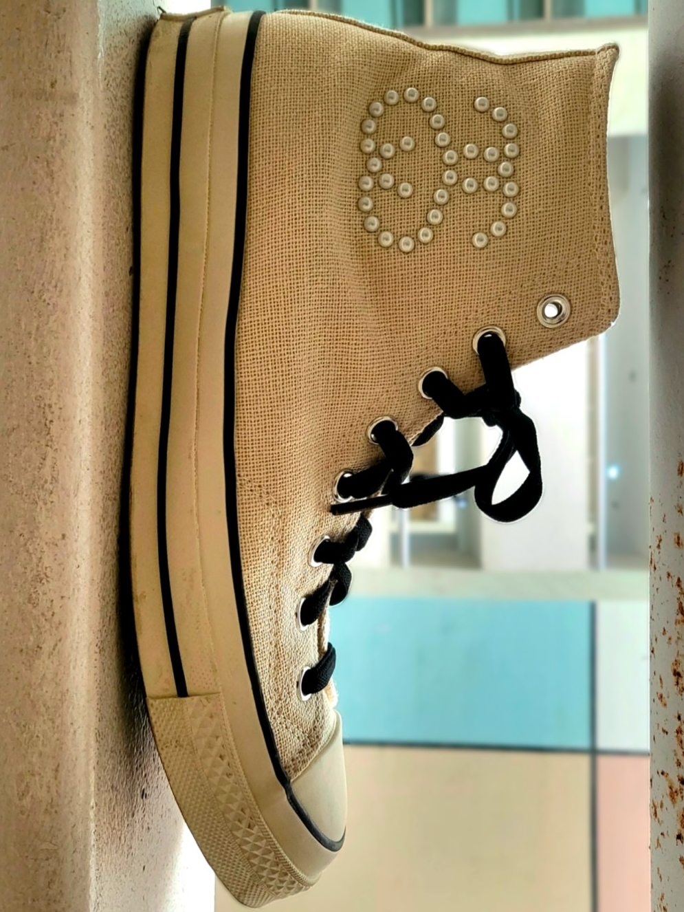 Converse x Stussy Chuck 70 High Natural Ivory 착용 스타일 - 3