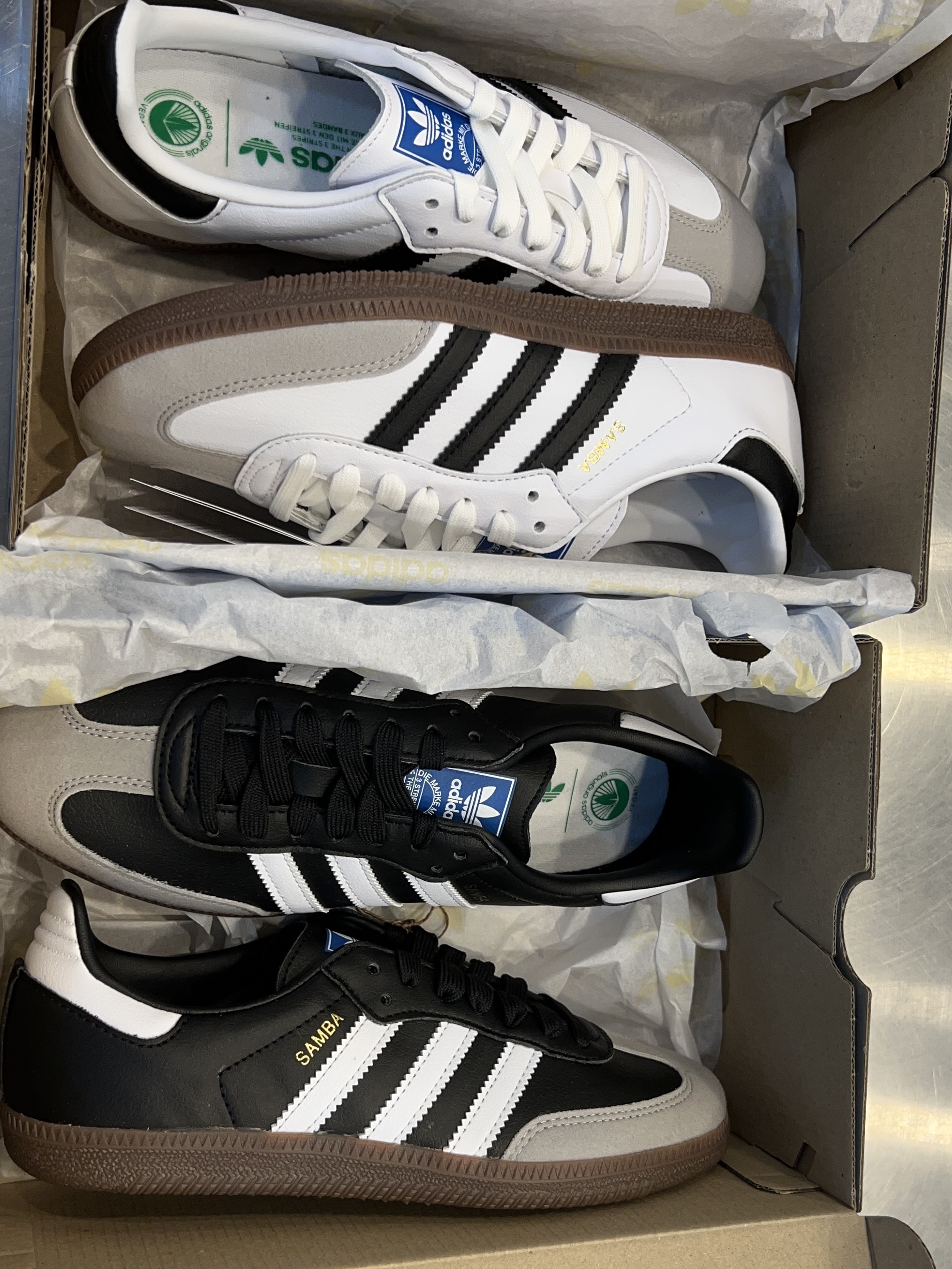 Adidas Samba Vegan White Black, Adidas Samba Vegan Black White 착용 스타일