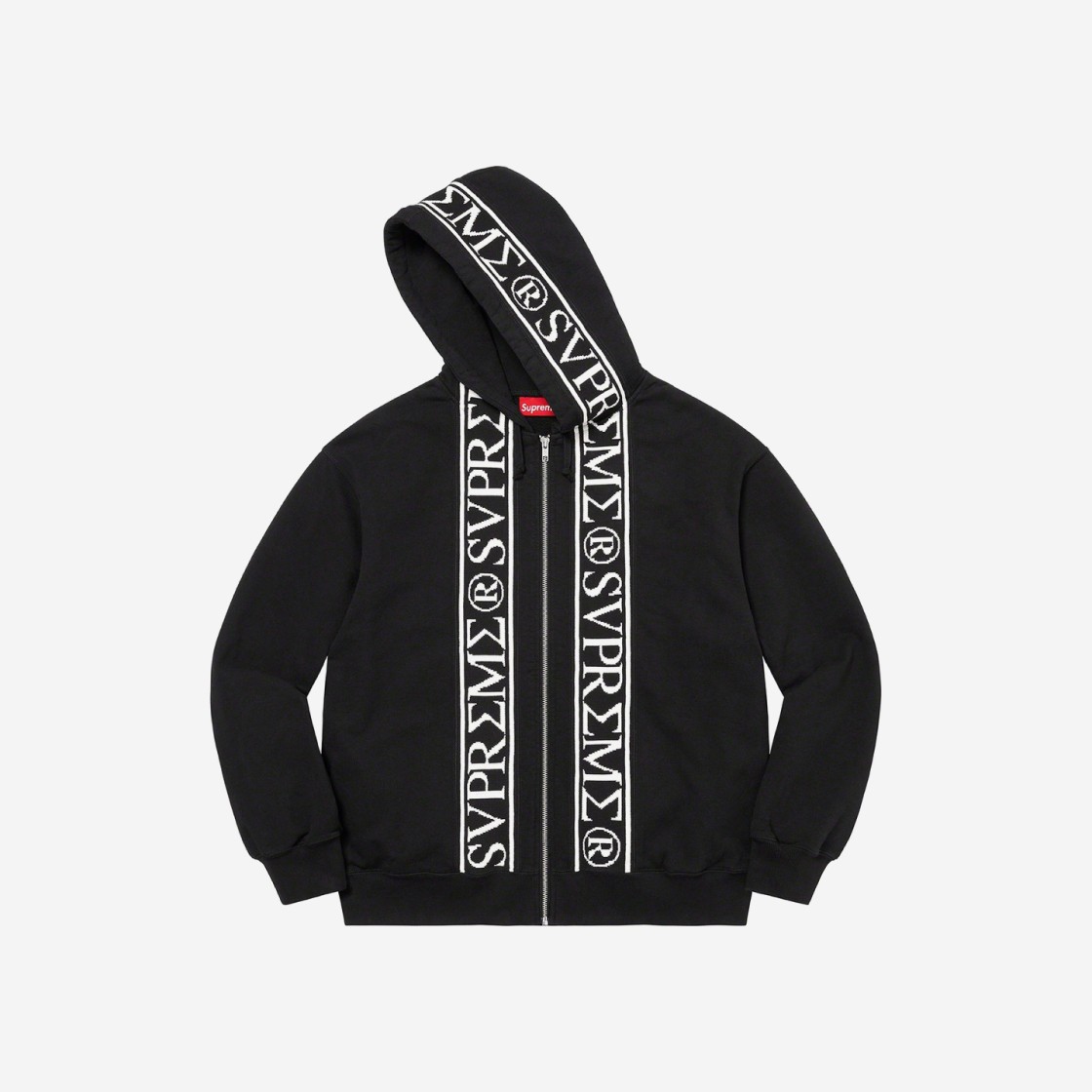 Supreme Roman Zip Up Hooded Sweatshirt Black - 23SS 상세 이미지 2