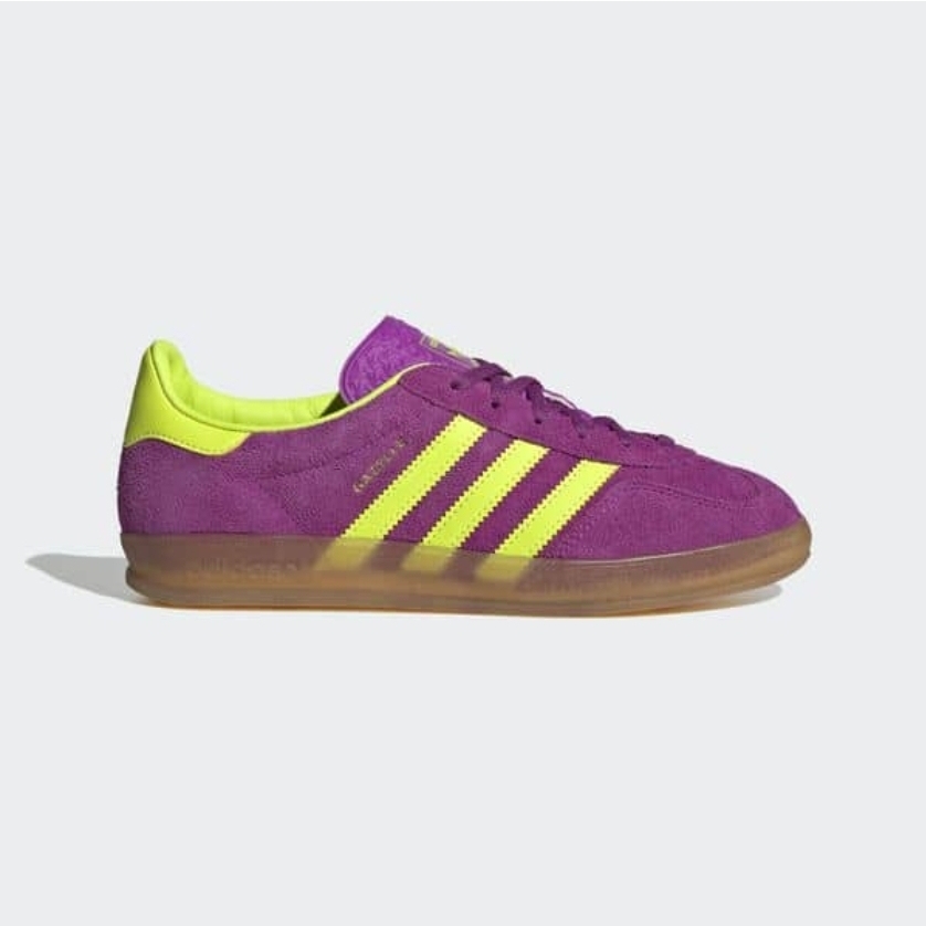 (W) Adidas Gazelle Indoor Purple Yellow 착용 스타일 - 2