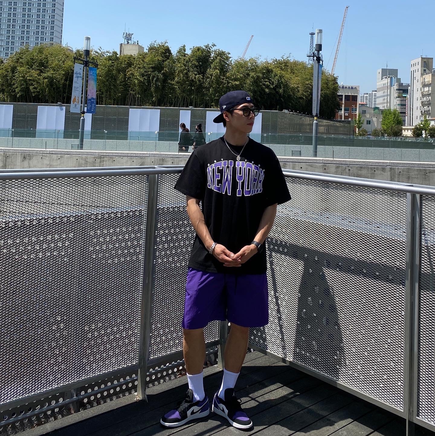 Jordan 1 Low Court Purple 착용 스타일 - 2