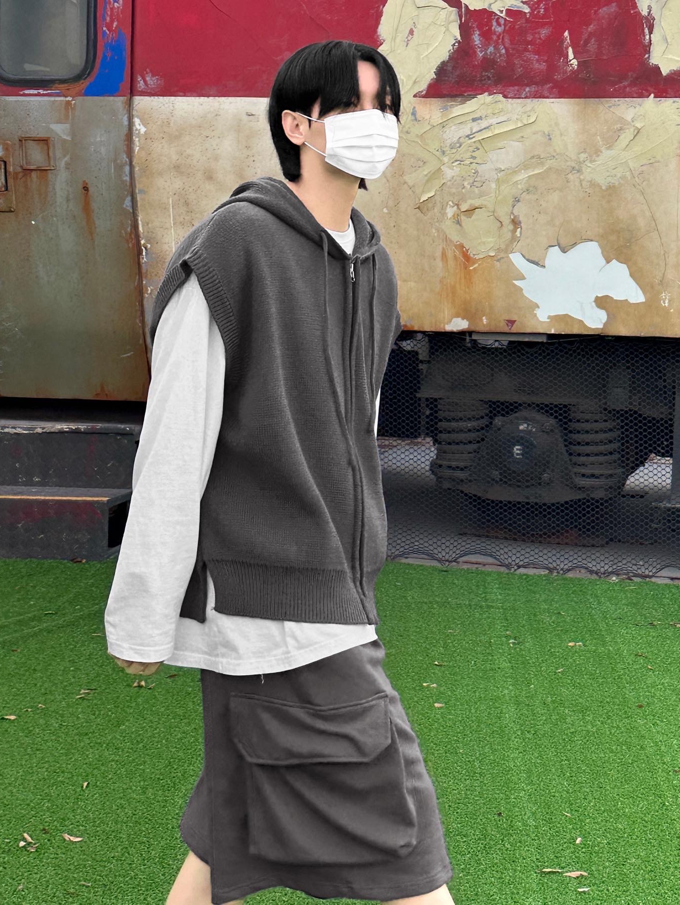 Asics Jog 100 S Sheet Rock - 2E Wide 착용 스타일 - 5