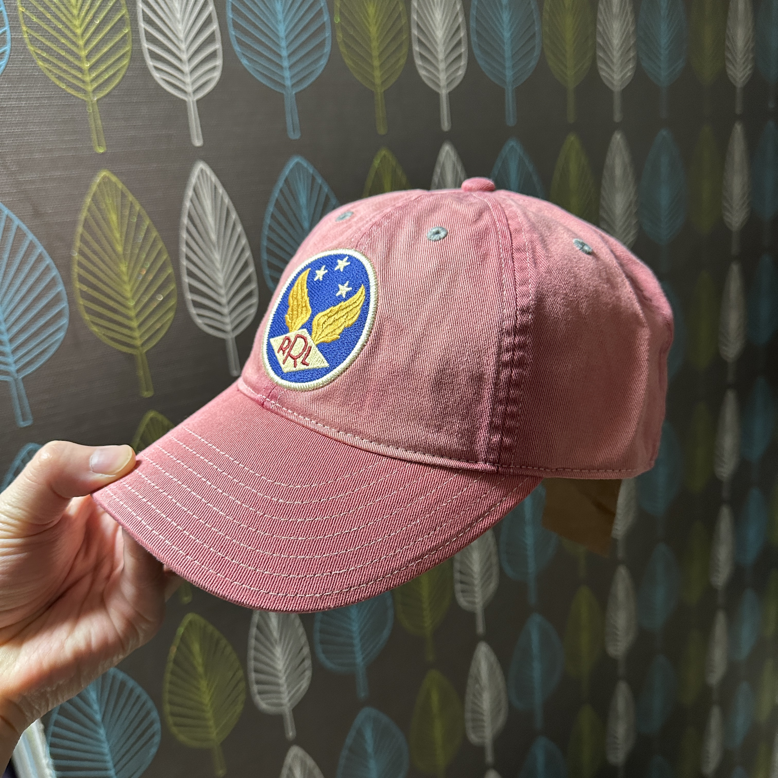 Double RL Garment Dyeing Twill Ball Cap Red 착용 스타일 - 2