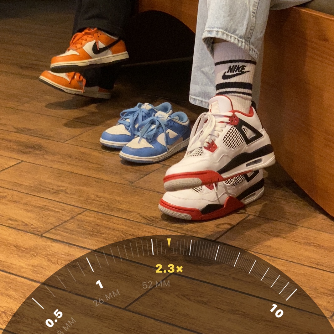 (GS) Jordan 4 Retro OG Fire Red 2020, (PS) Nike Dunk Low University Blue 착용 스타일
