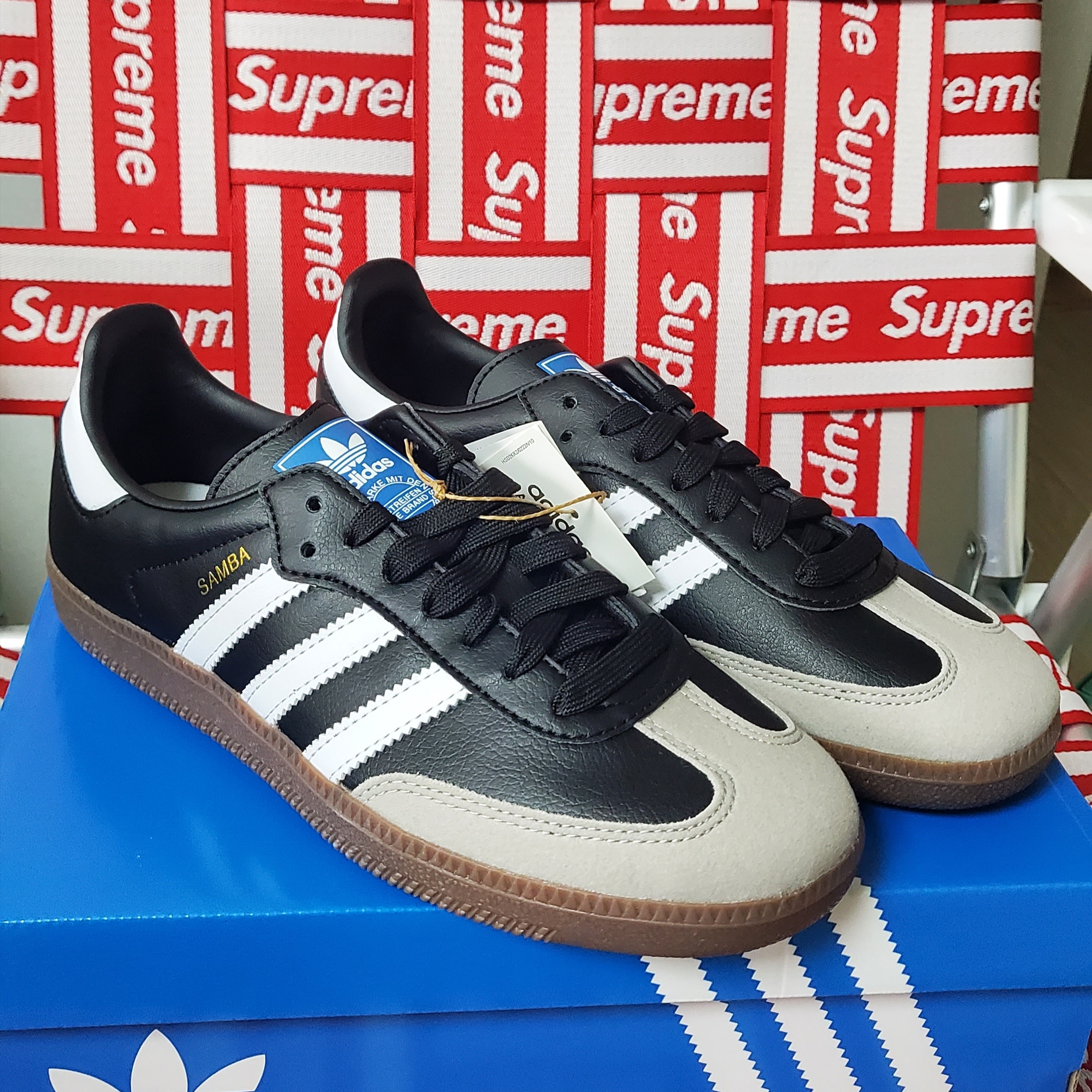 Adidas Samba Vegan Black White 착용 스타일