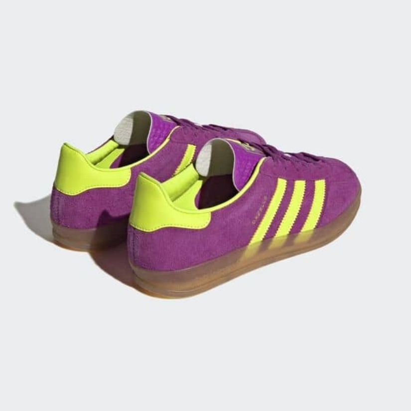 (W) Adidas Gazelle Indoor Purple Yellow 착용 스타일 - 3