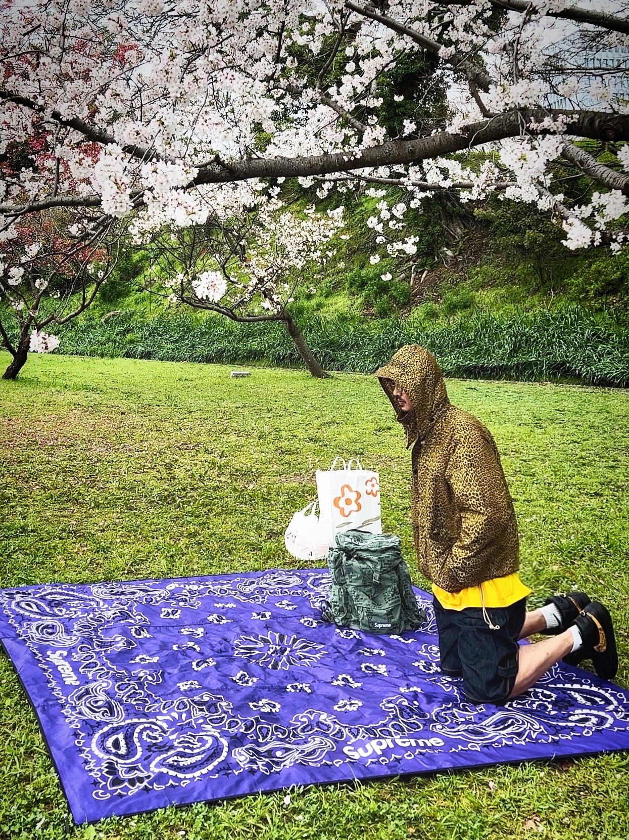 Supreme Field Backpack Olive Gonz - 23SS, Louis Vuitton Monogram Chain Bracelet Silver Black 착용 스타일 - 2