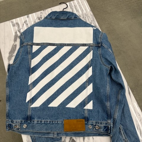 (W) Off-White Diag Regular Jacket Light Blue 착용 스타일