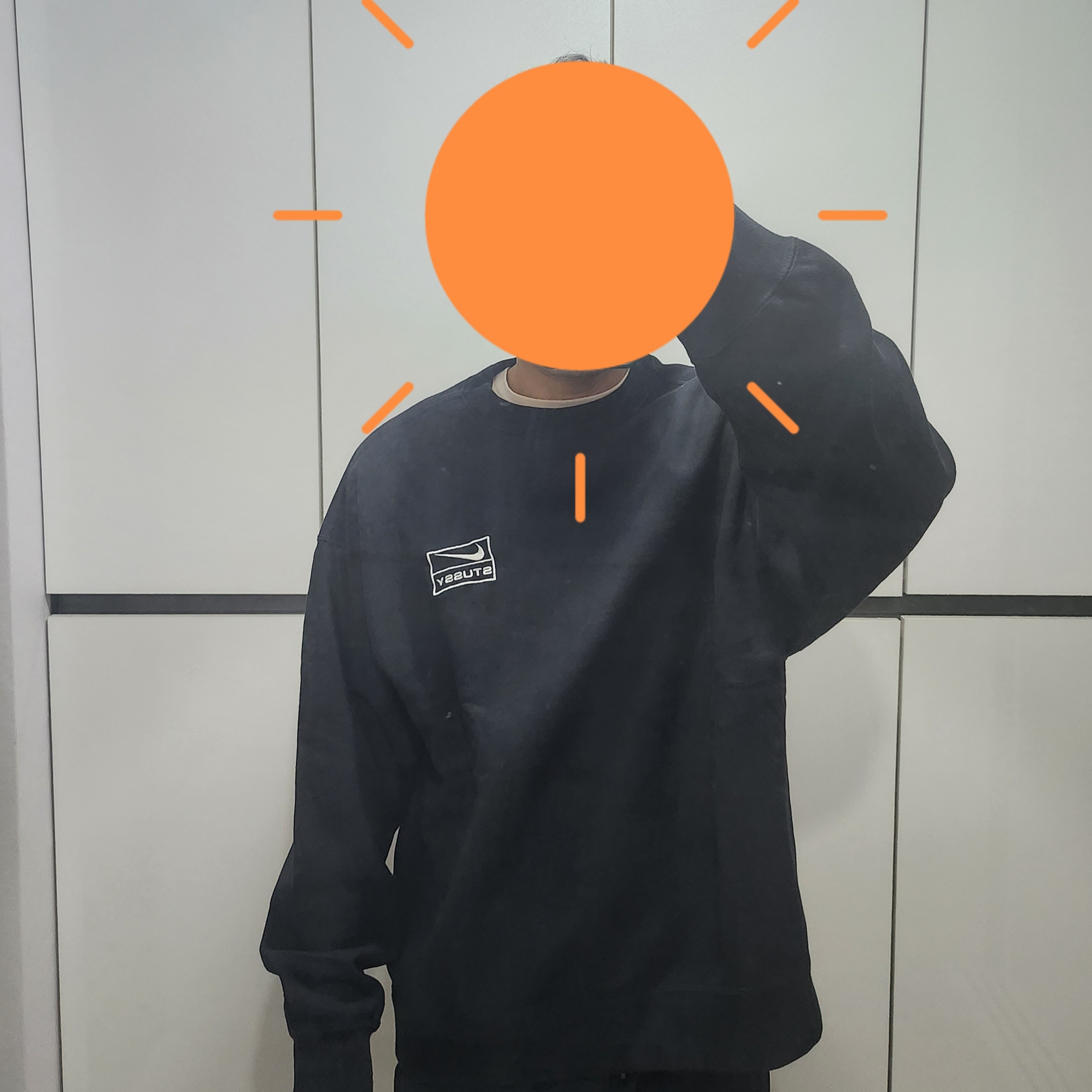 Nike x Stussy NRG Washed Fleece Crewneck Black (DO5310-010) 착용 스타일