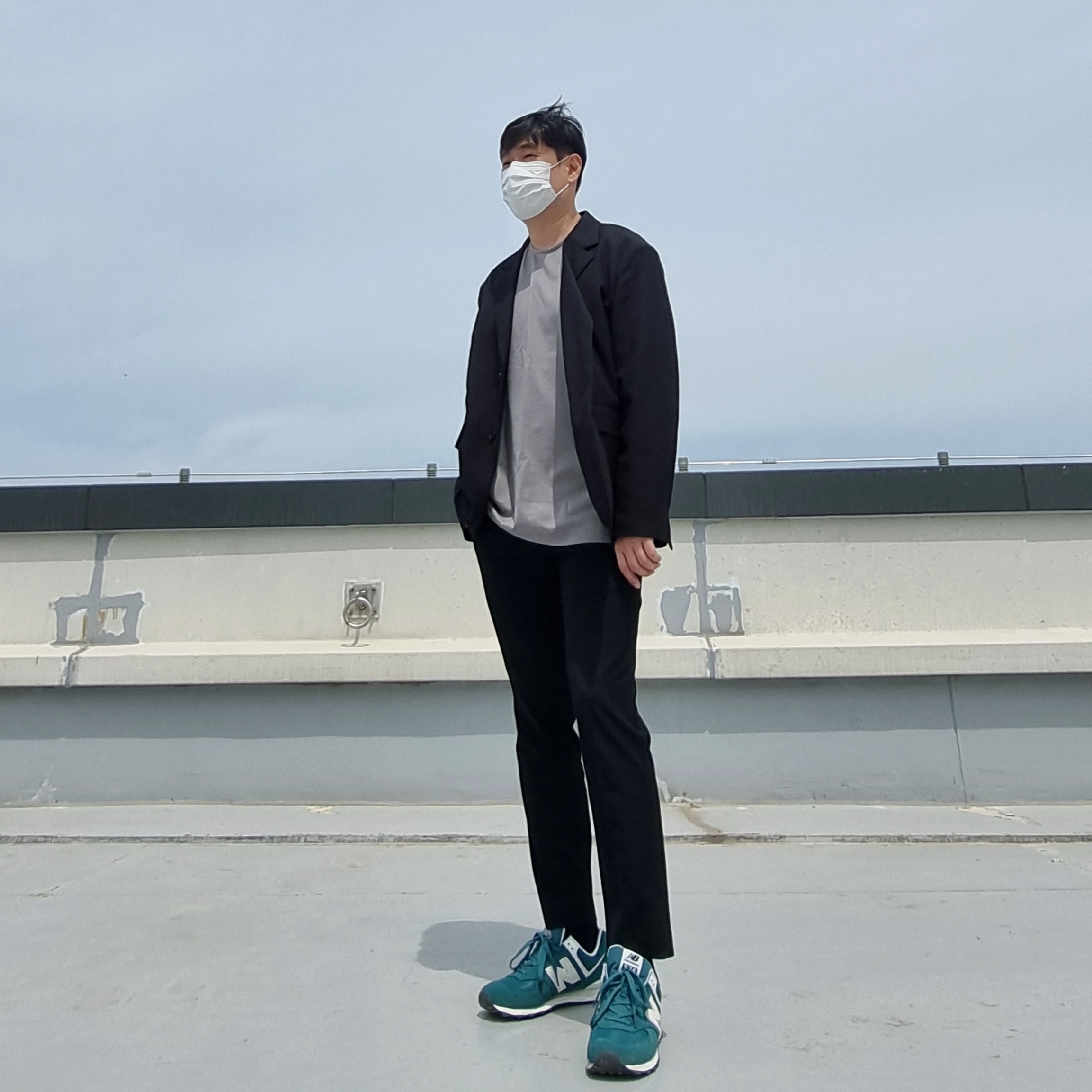 New Balance 574 Classics Reimagined Green 착용 스타일 - 1