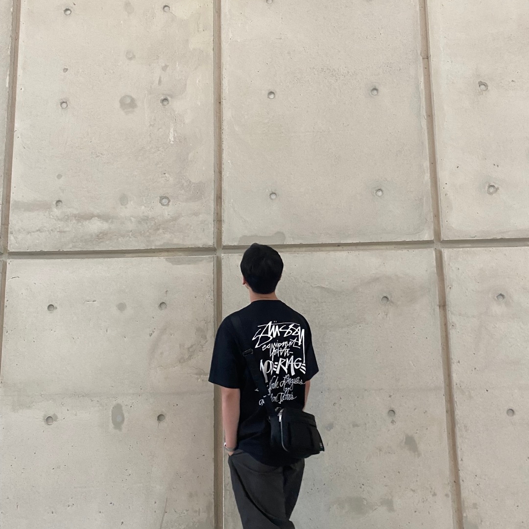 Porter Tanker Shoulder Bag S Black 착용 스타일 - 2