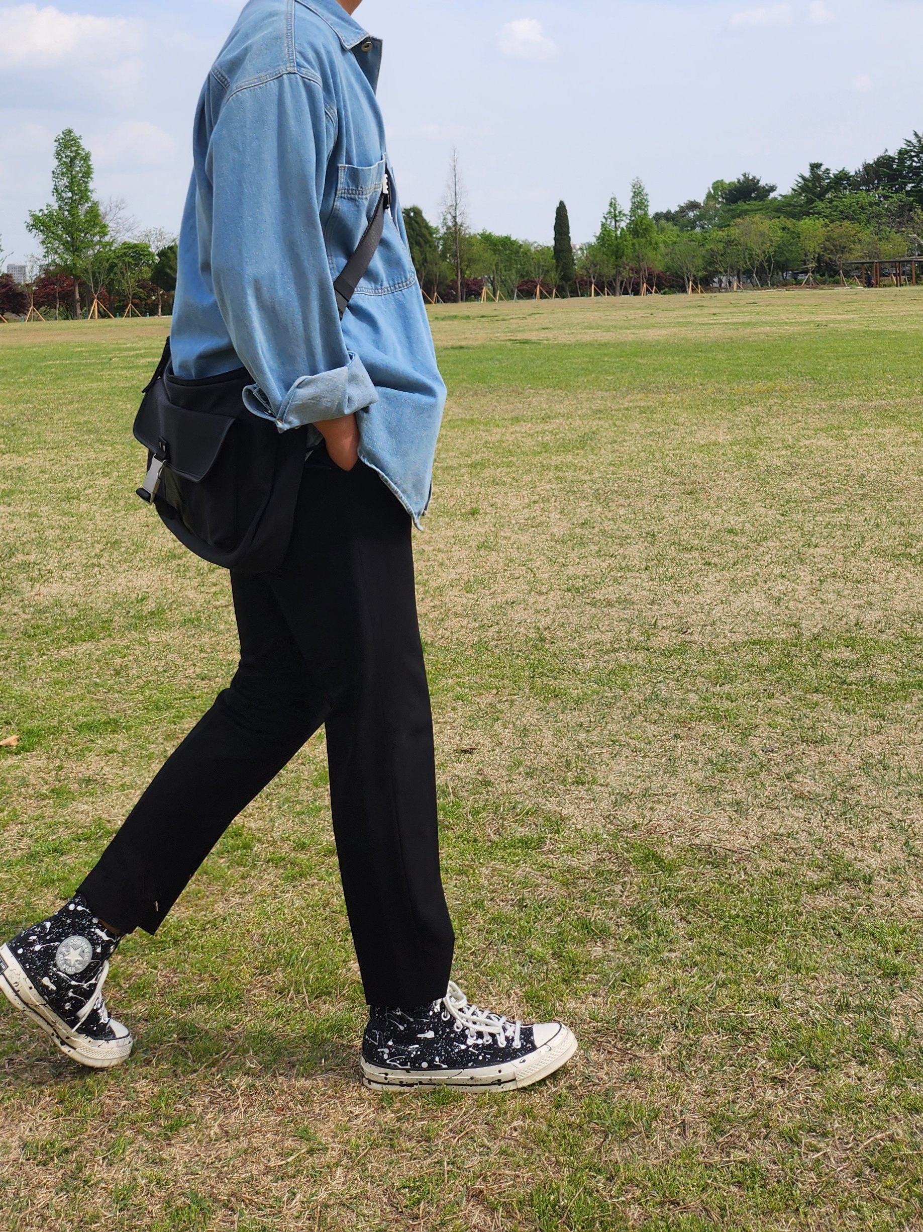 Converse Chuck 70 High Paint Splatter Black 착용 스타일 - 3