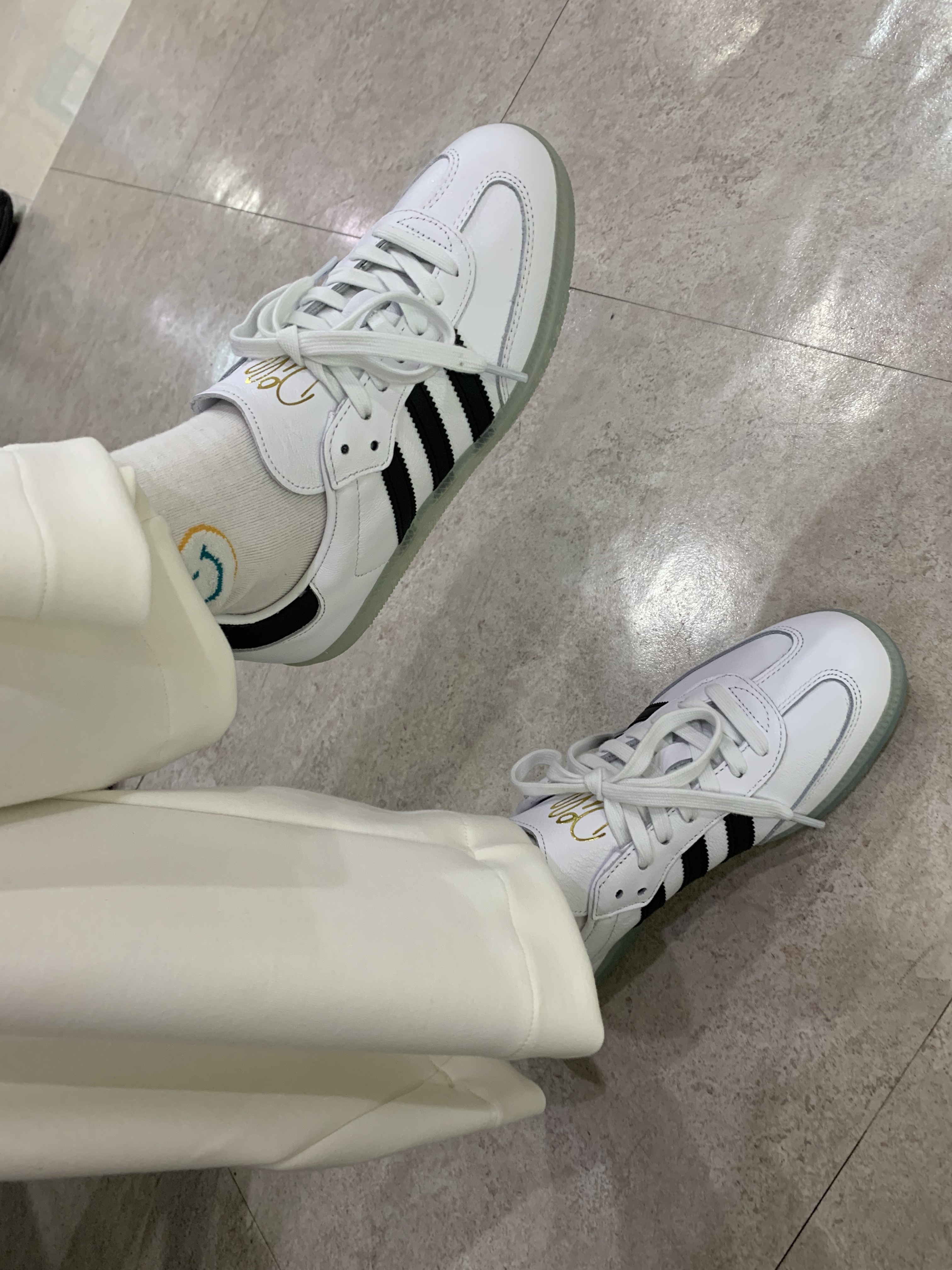 Adidas x Dill Samba White Black 착용 스타일