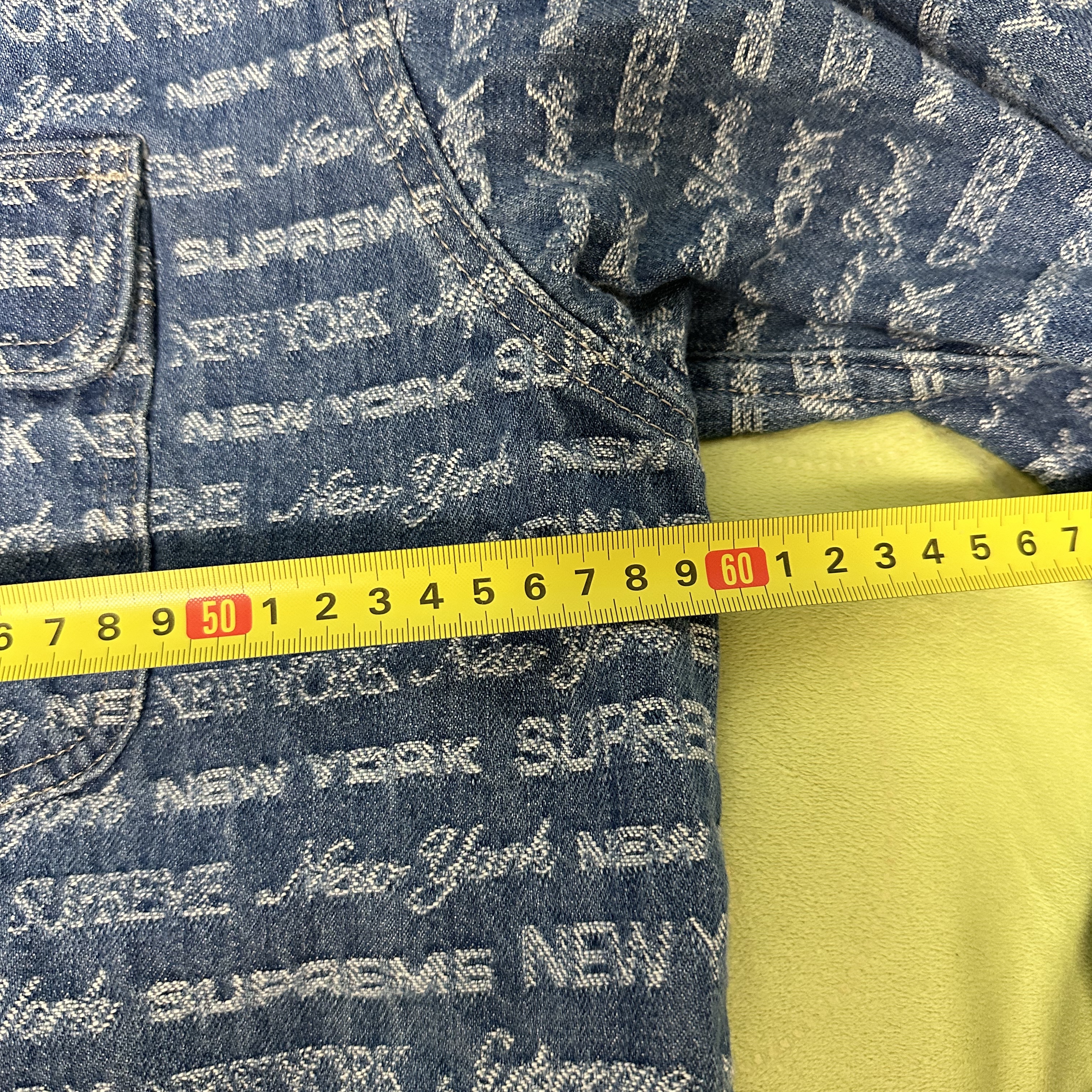 Supreme Multi Type Jacquard Denim Shirt Blue - 22FW 착용 스타일 - 3