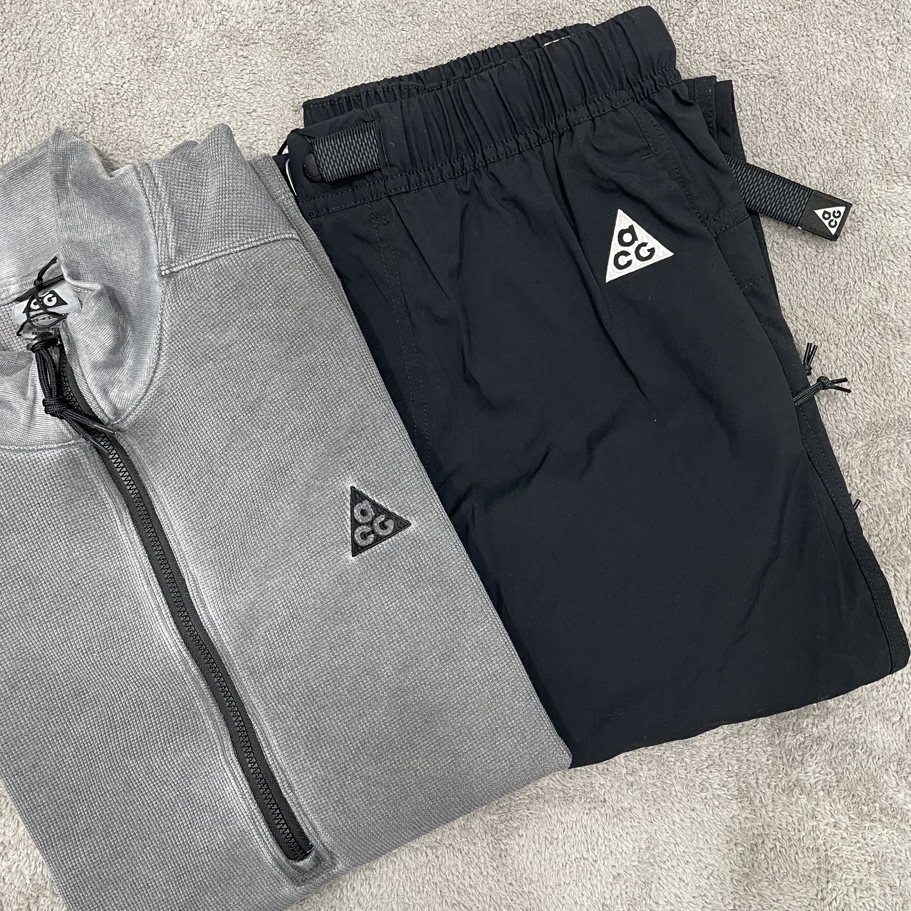 Nike ACG Zip-Off Trail Pants Black - Asia, Nike NRG Dri-Fit ACG ADV Steeple Rock Half Zip Base Layer Black - Asia 착용 스타일