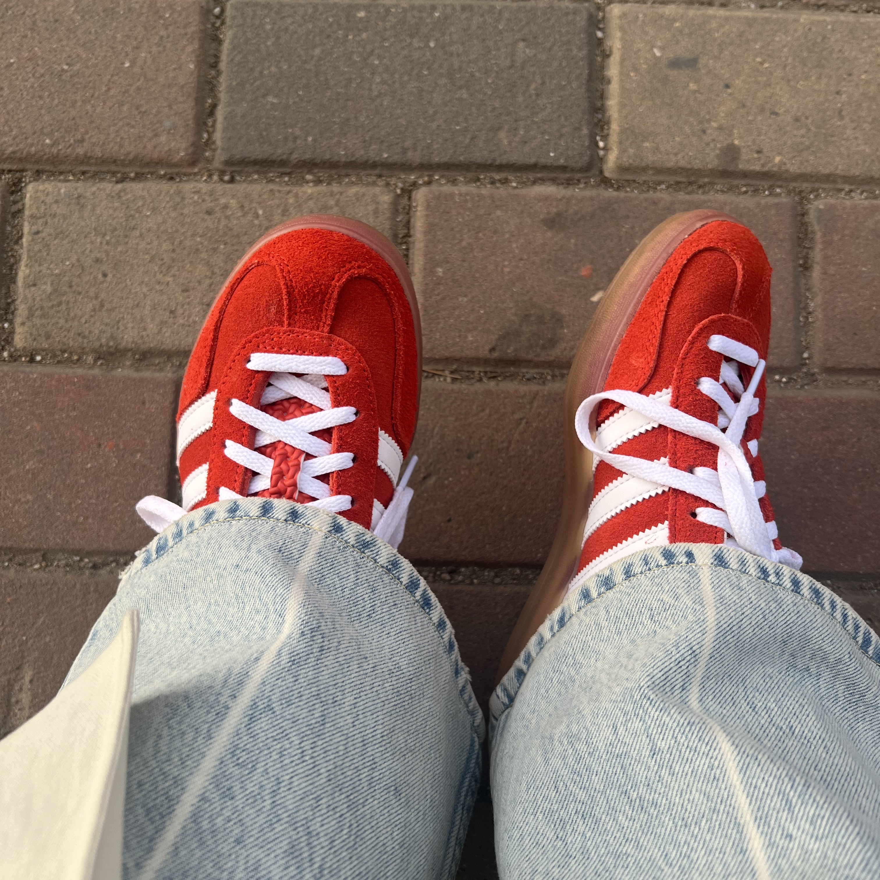 (W) Adidas Gazelle Indoor Bold Orange Cloud White 착용 스타일 - 2