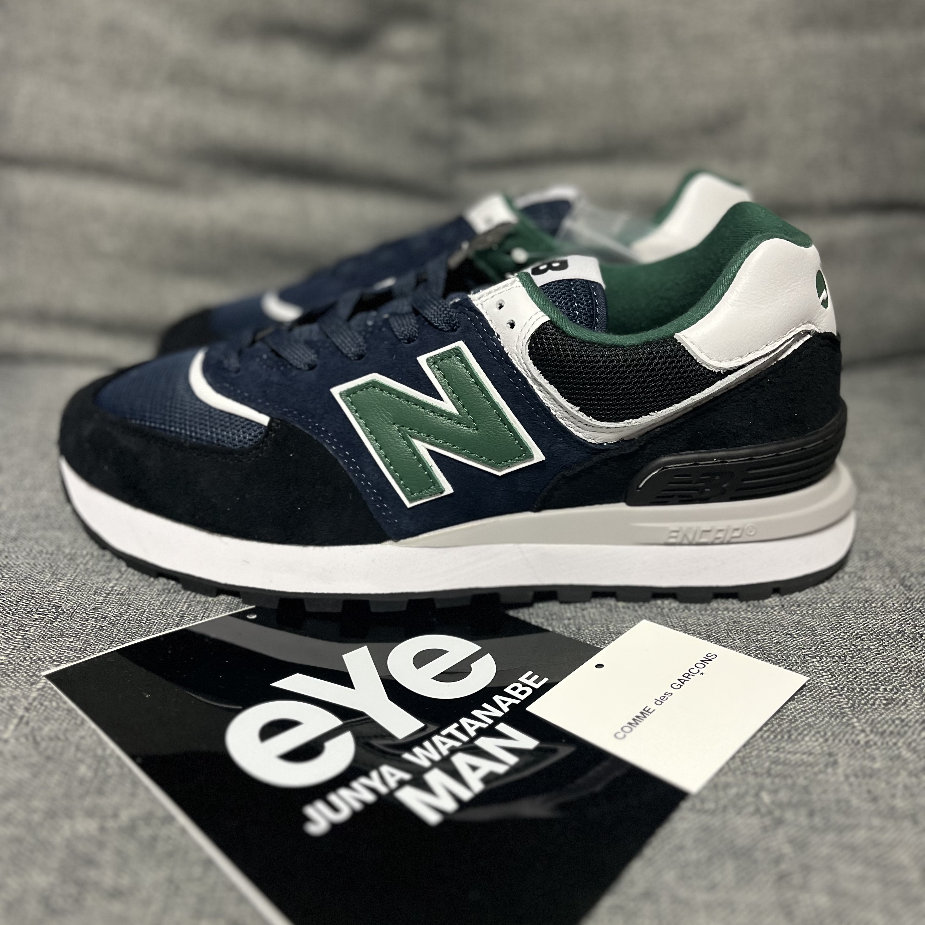 New Balance x Comme des Garcons Junya Watanabe Man 574 Legacy Navy Black 착용 스타일