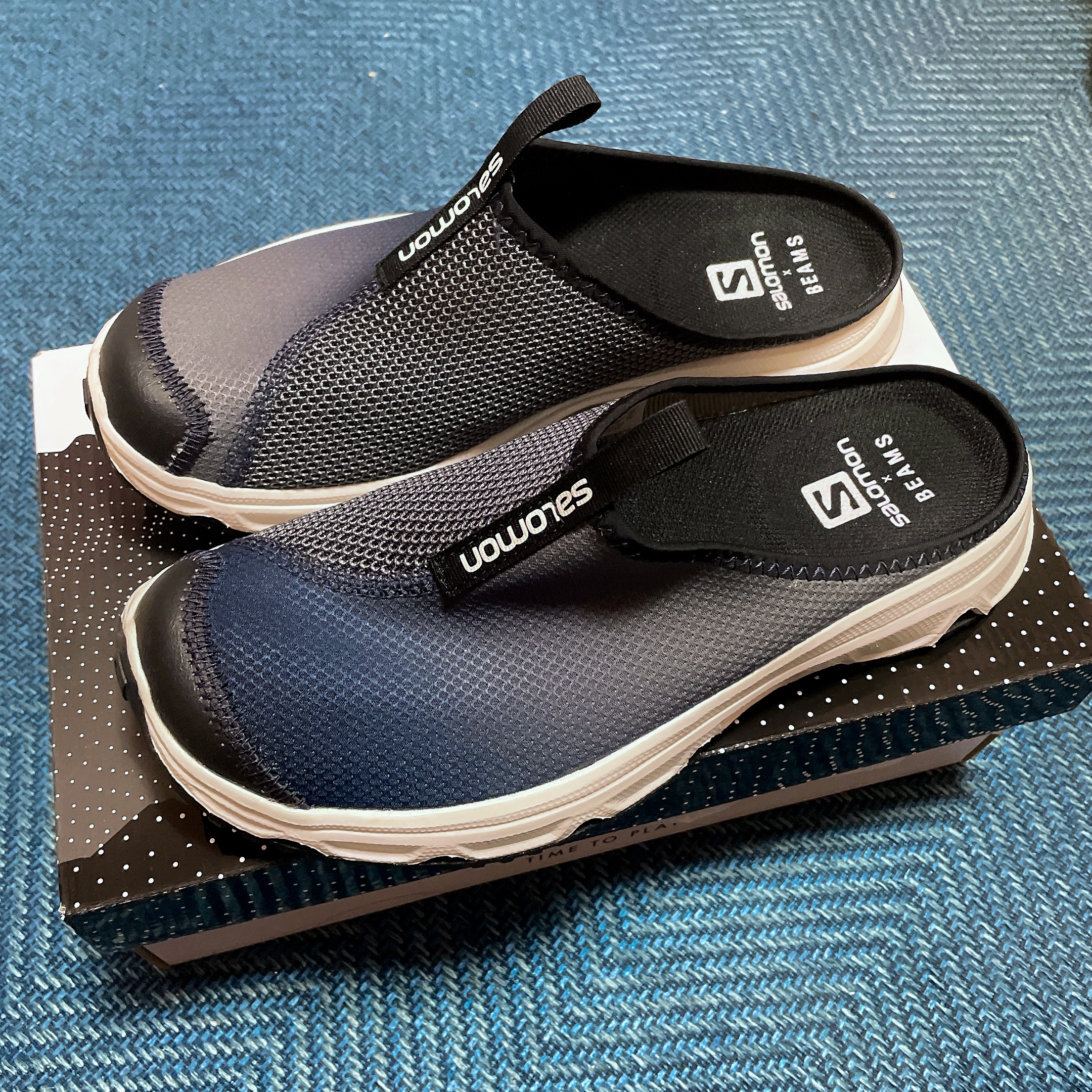 Salomon x Beams RX Slide 3.0 Night Sky 착용 스타일