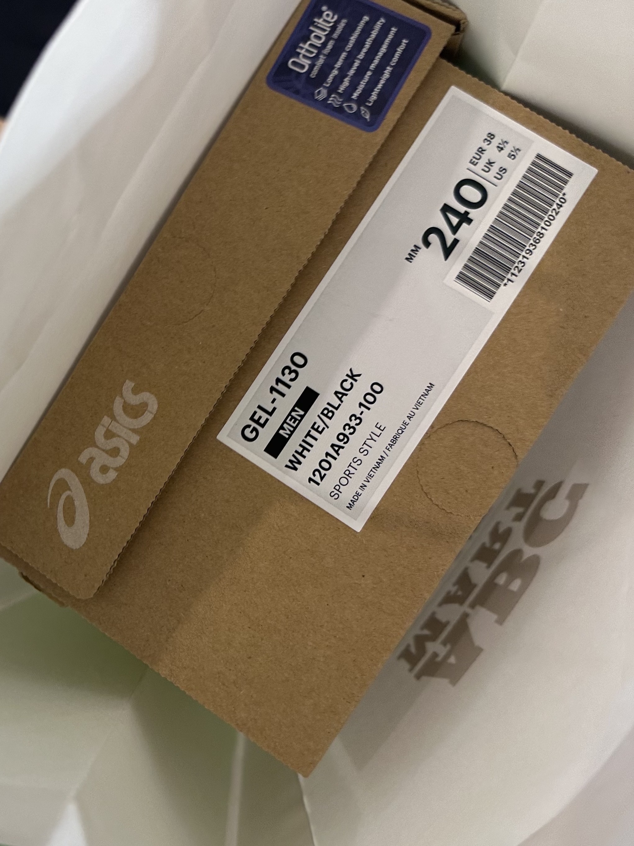 Asics Gel-1130 White Black 착용 스타일 - 2