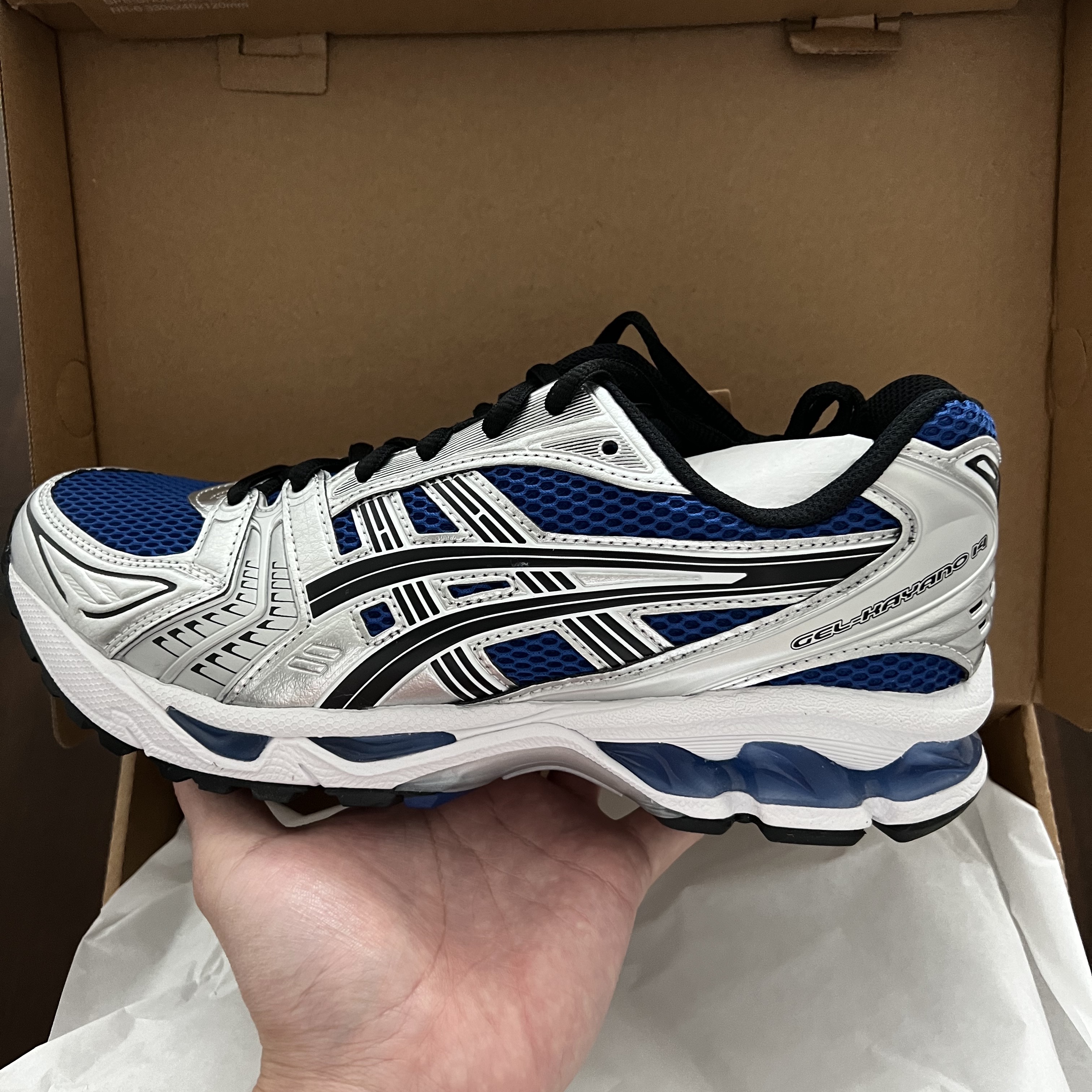 Asics Gel-Kayano 14 Monaco Blue Black 착용 스타일 - 5
