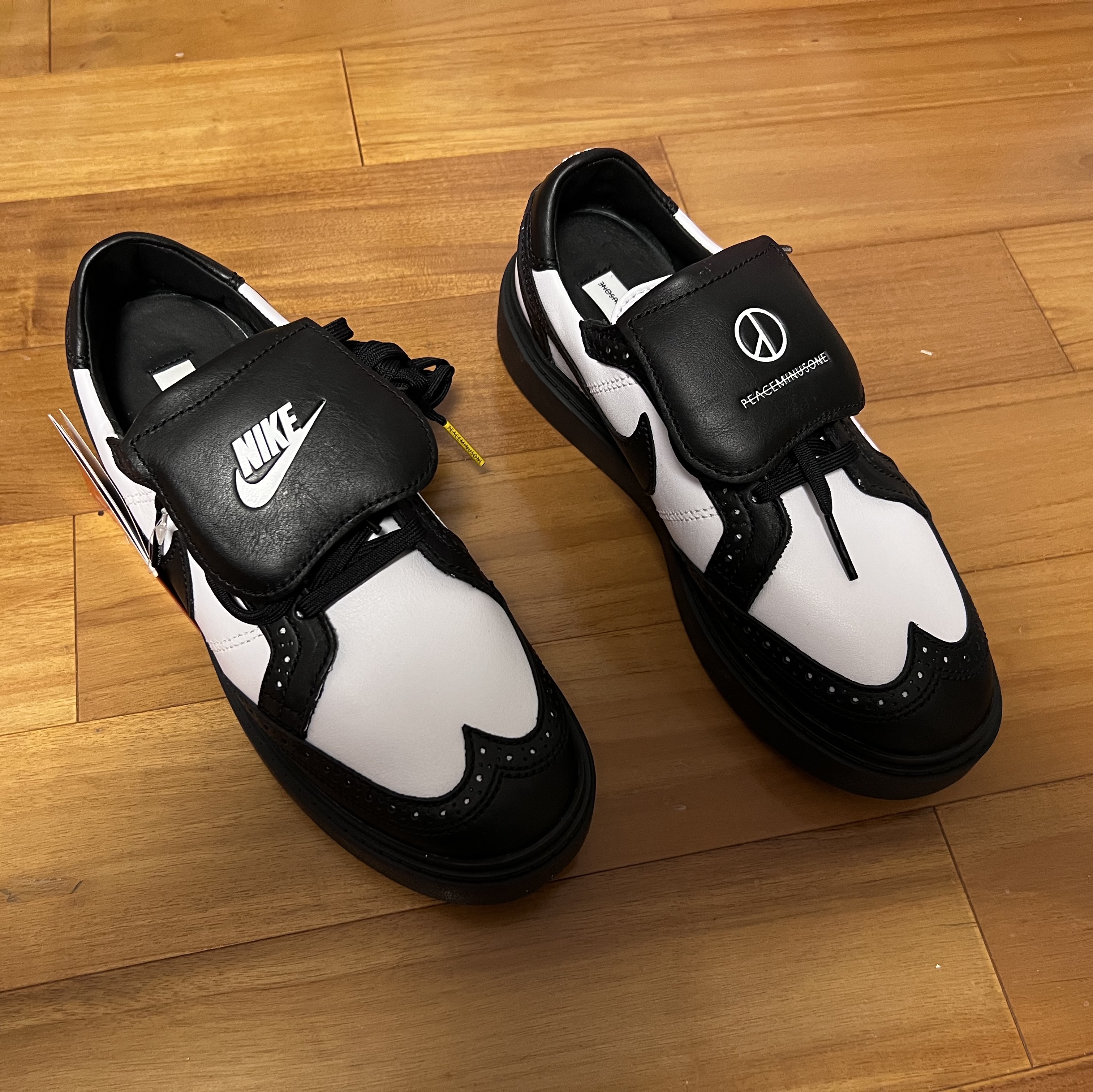 Nike x Peaceminusone Kwondo1 Black and White 착용 스타일