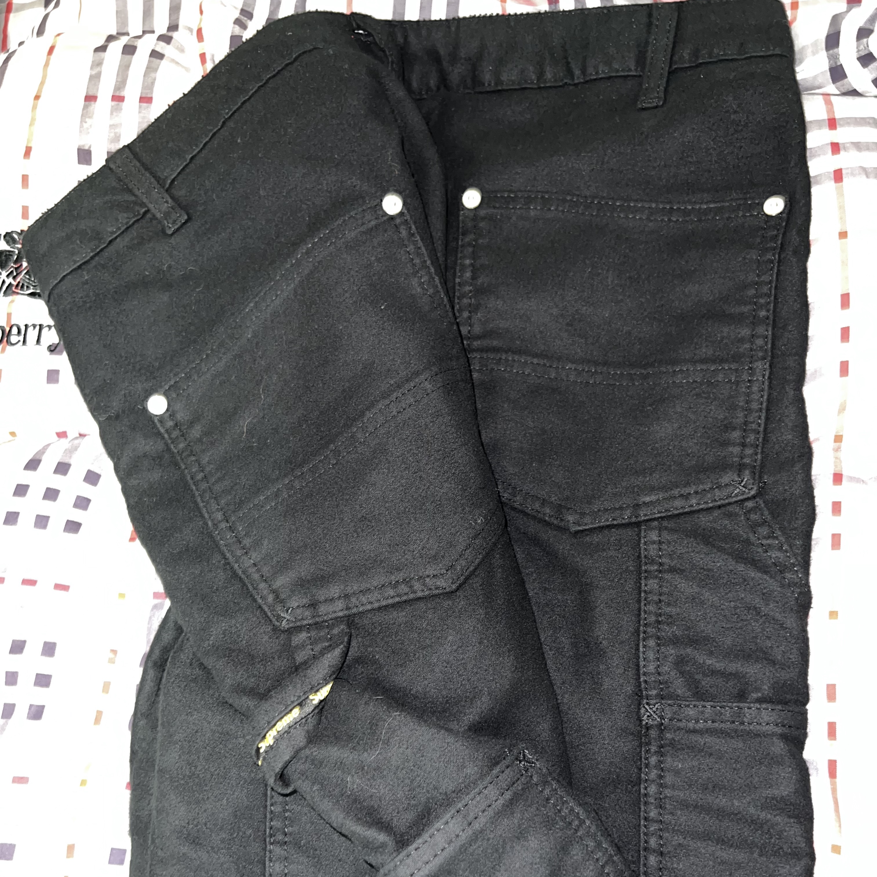 Supreme Double Knee Painter Sweatpants Black - 23SS 착용 스타일