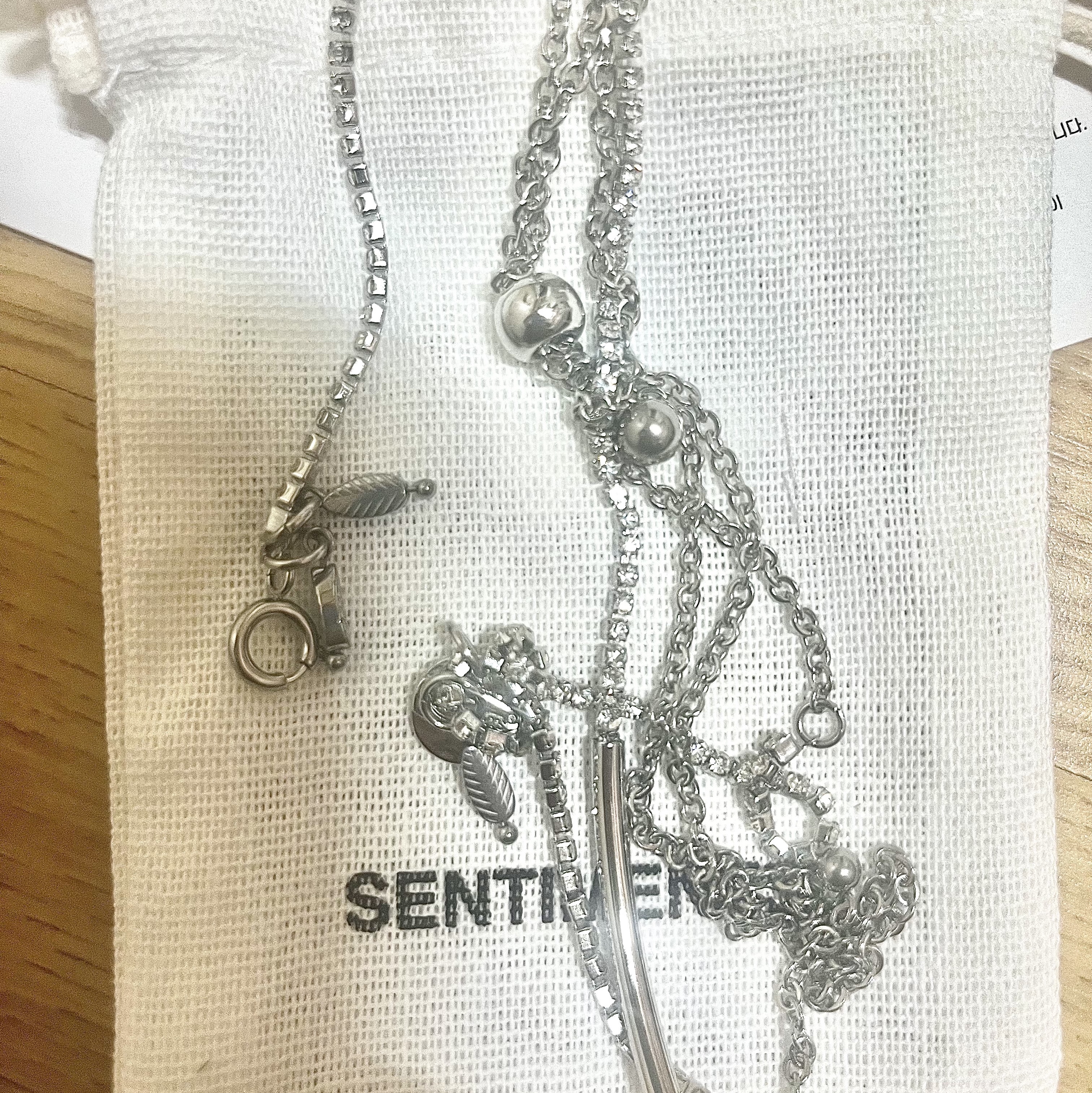 Sentiments No.335 Foliage Necklave Silver 착용 스타일