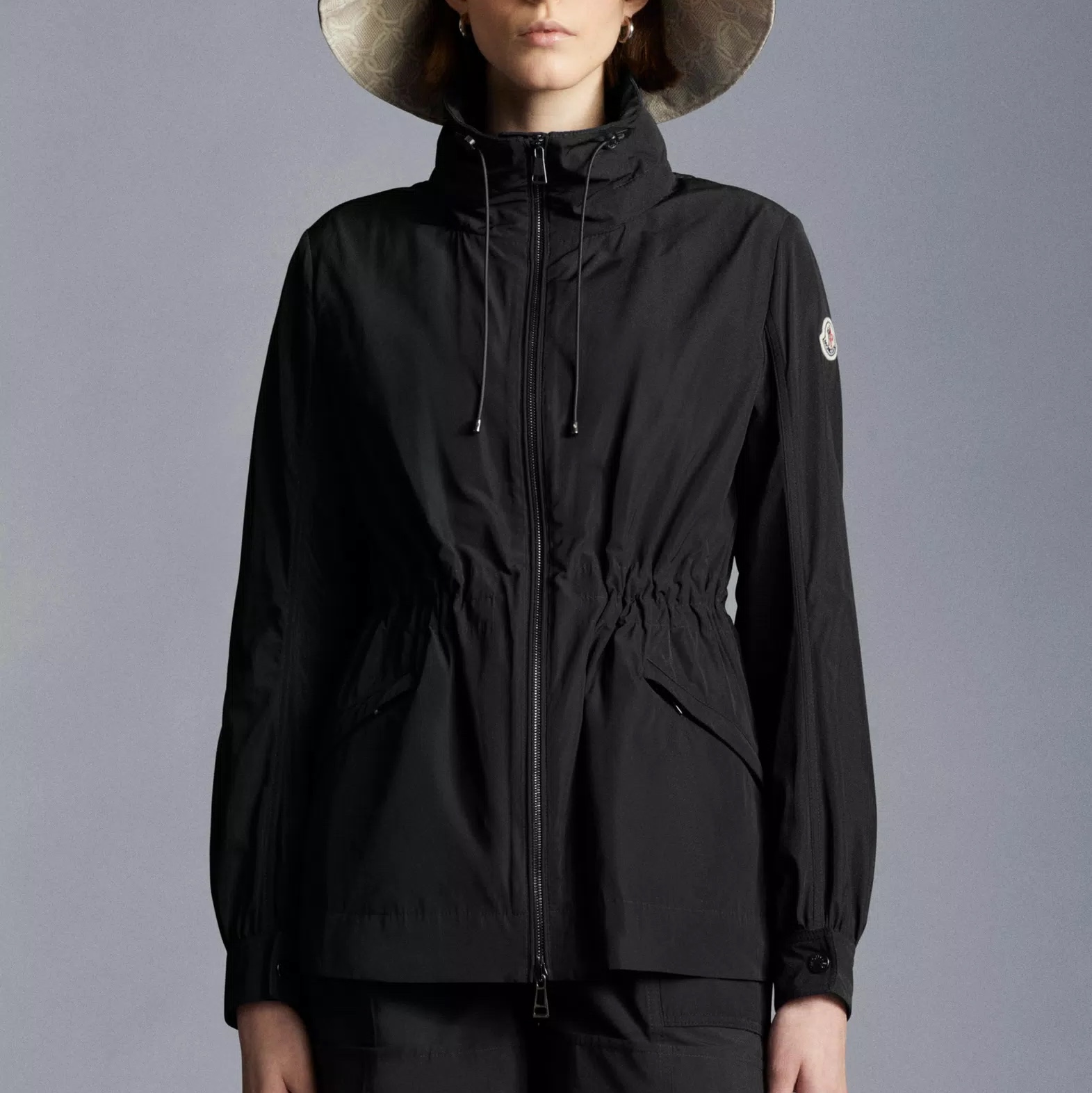 (W) Moncler Enet Parka Jacket Black - 23SS 착용 스타일