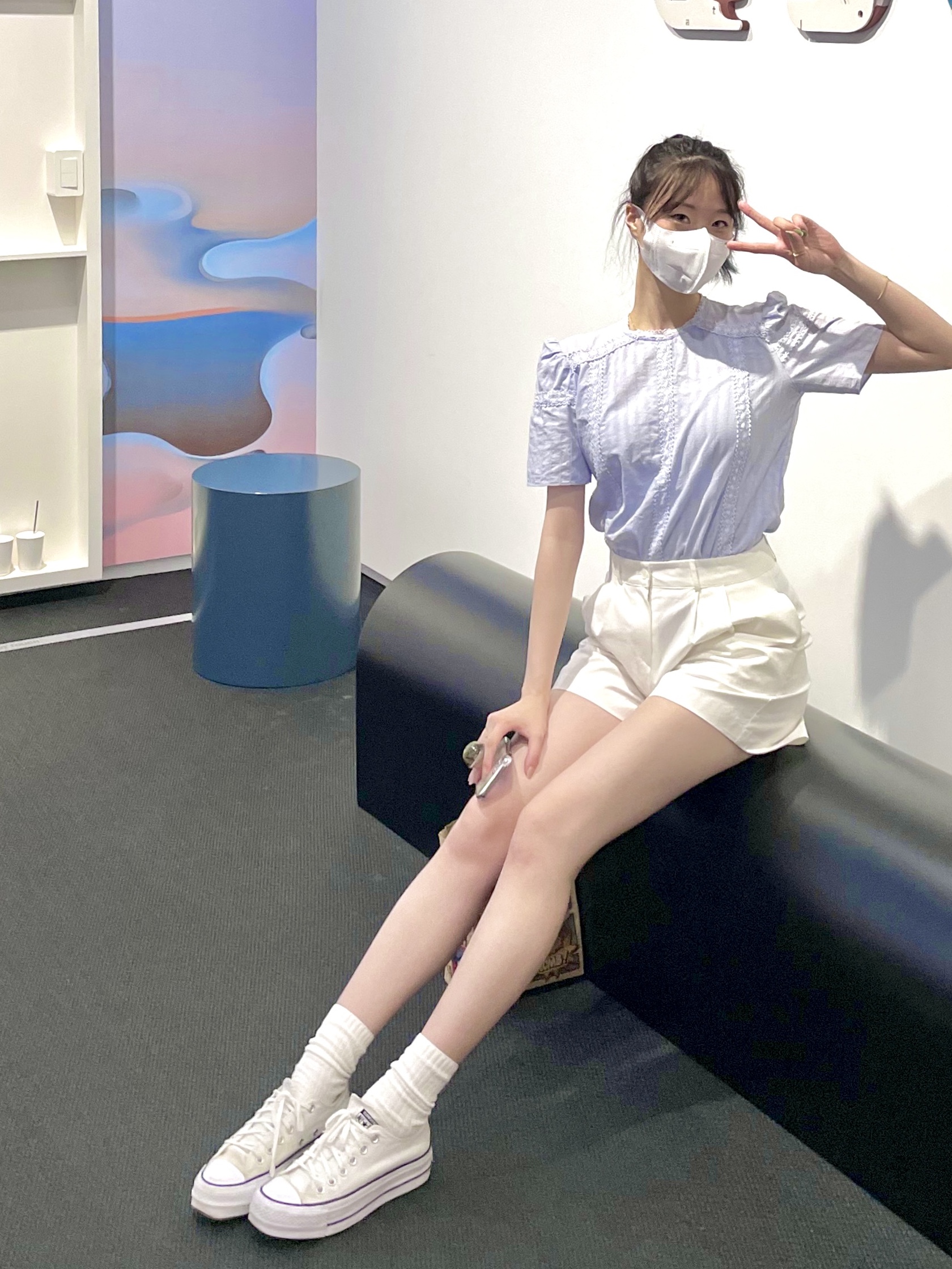 (W) Converse Chuck Taylor All Star Lift Ox White Black 착용 스타일