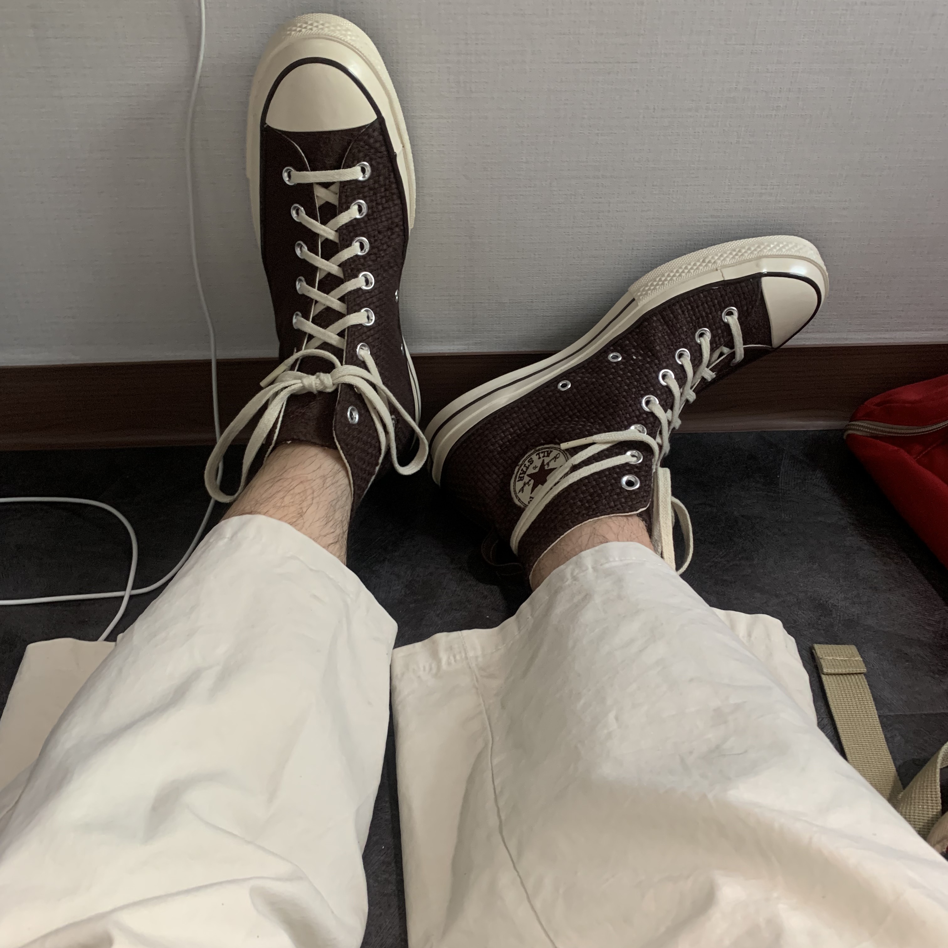 Converse x Notre Chuck 70 High Deep Mahogany, Converse x Stussy Chuck 70 High Natural Ivory 착용 스타일 - 4