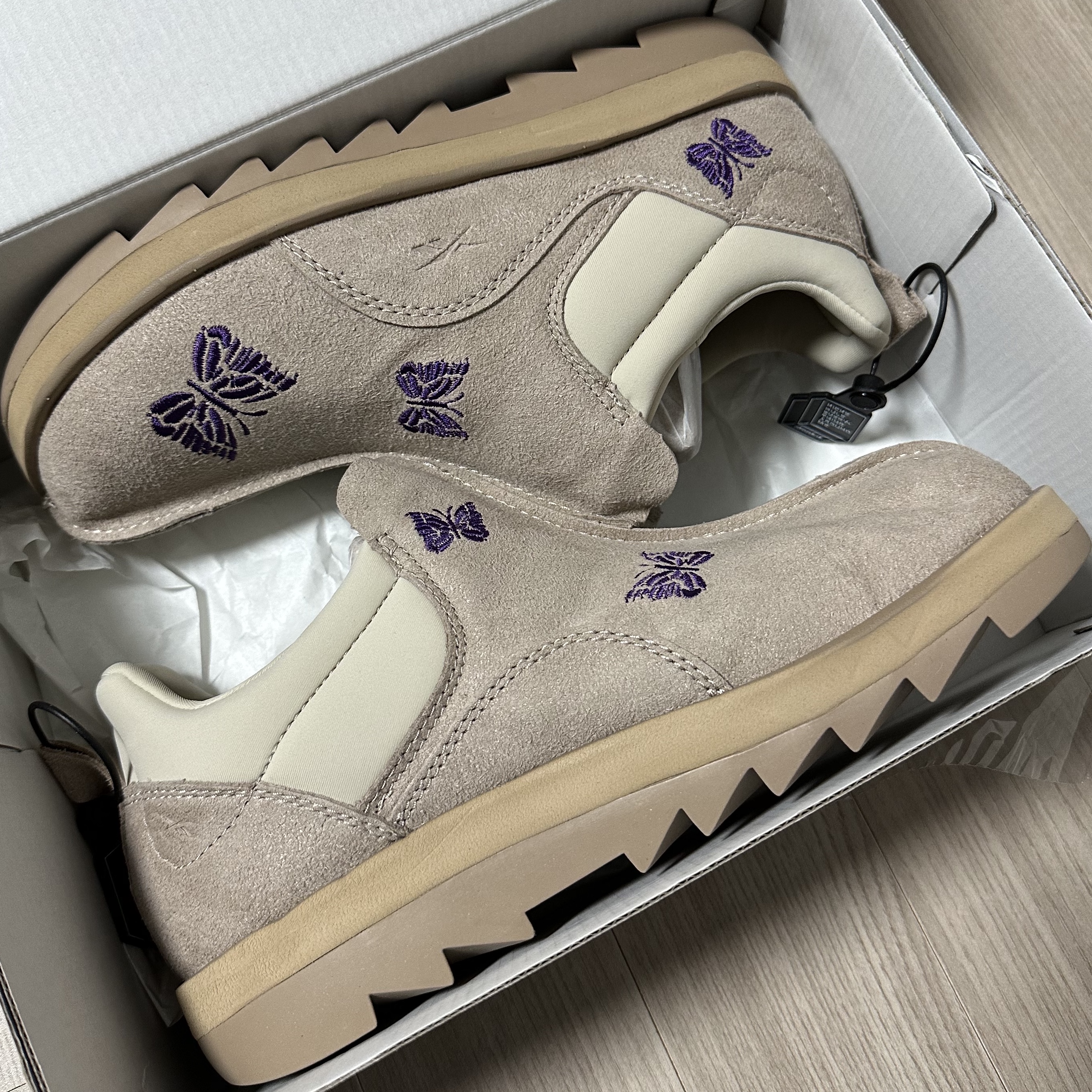 Reebok x Needles Beatnik Moc Modern Beige Extreme Purple 착용 스타일