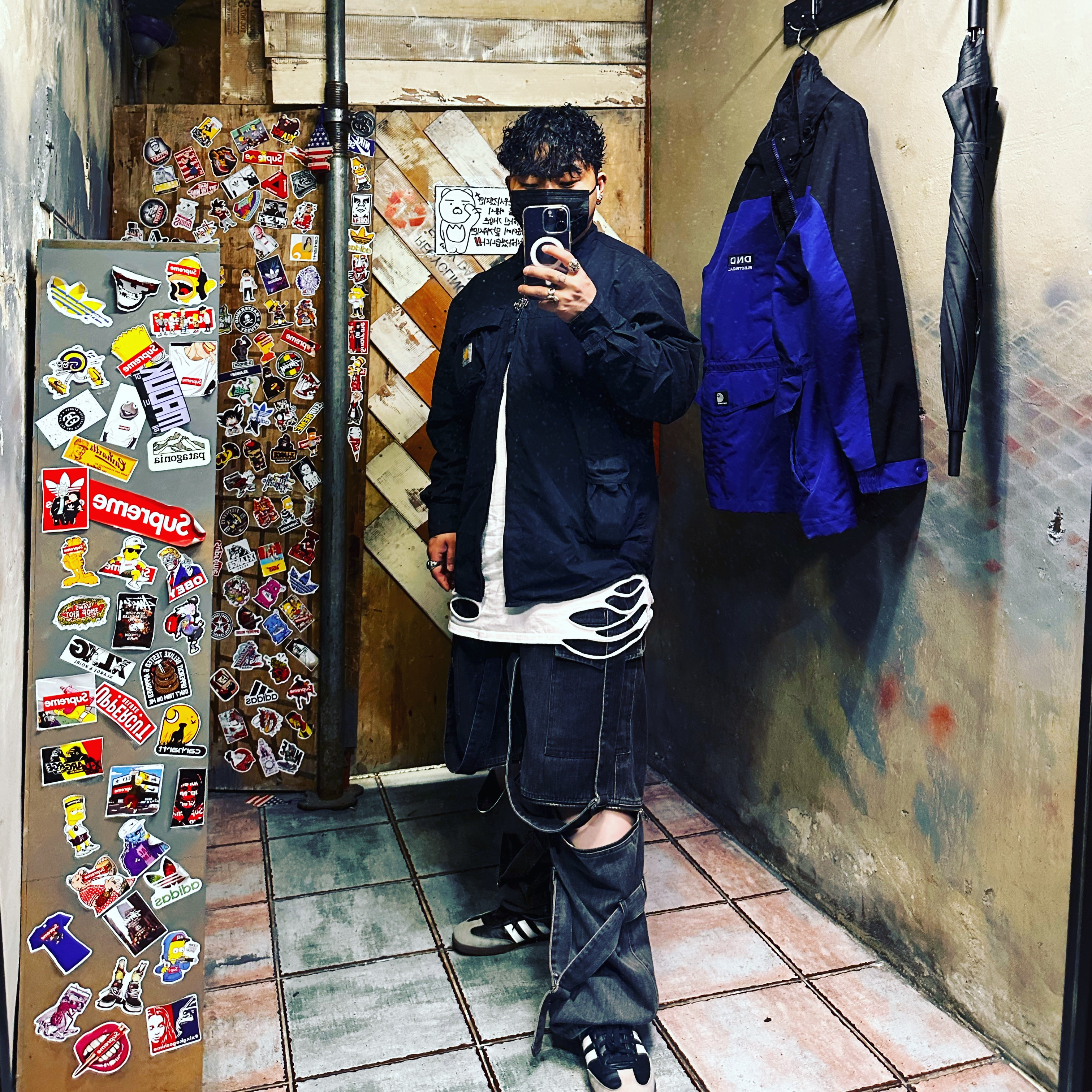 Adidas Samba Vegan Black White 착용 스타일