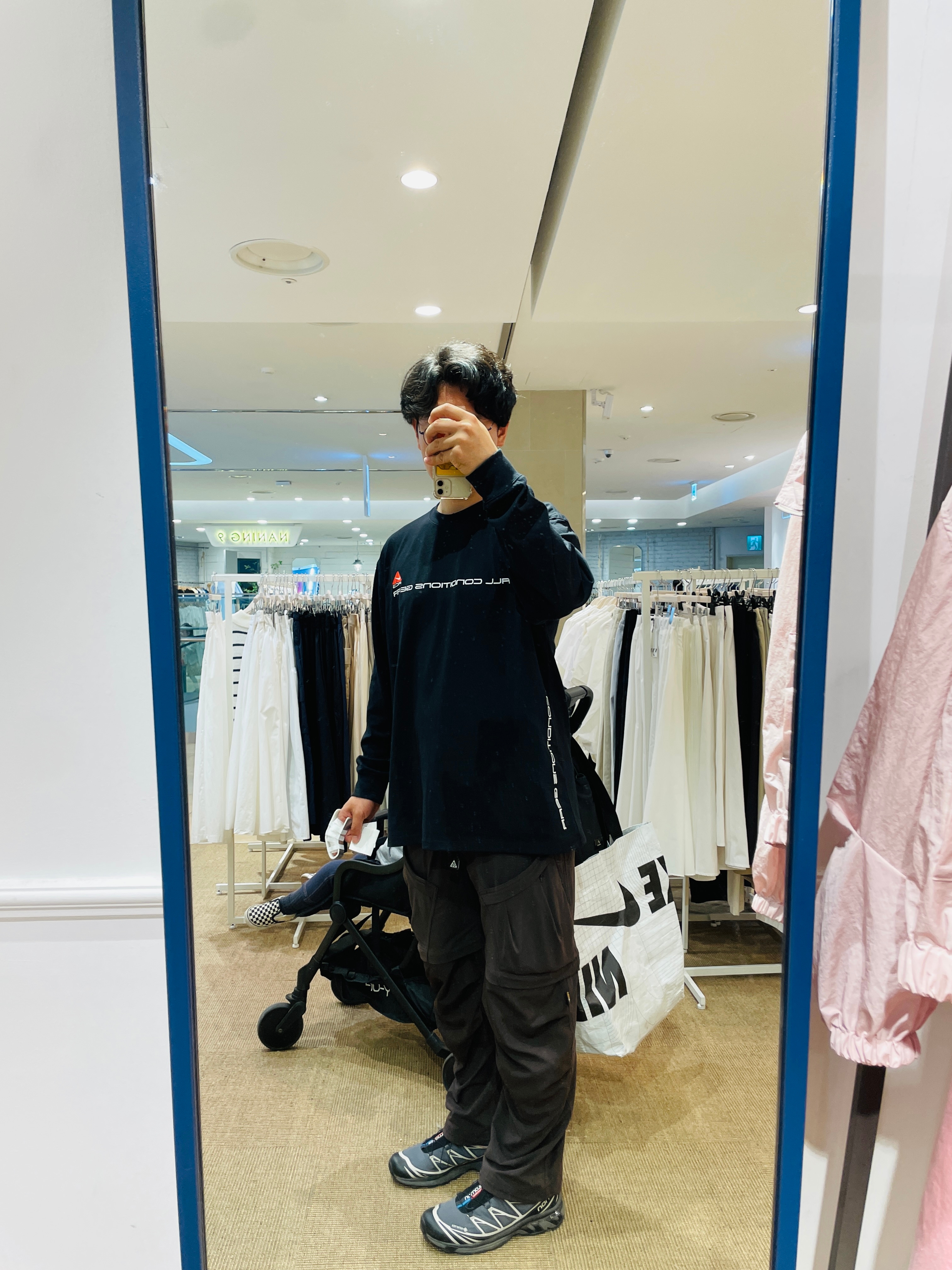 Nike NRG ACG SSNL Lungs Long Sleeve T-Shirt Black - US/EU, Salomon XT-6 Gore-Tex Black Ebony 착용 스타일