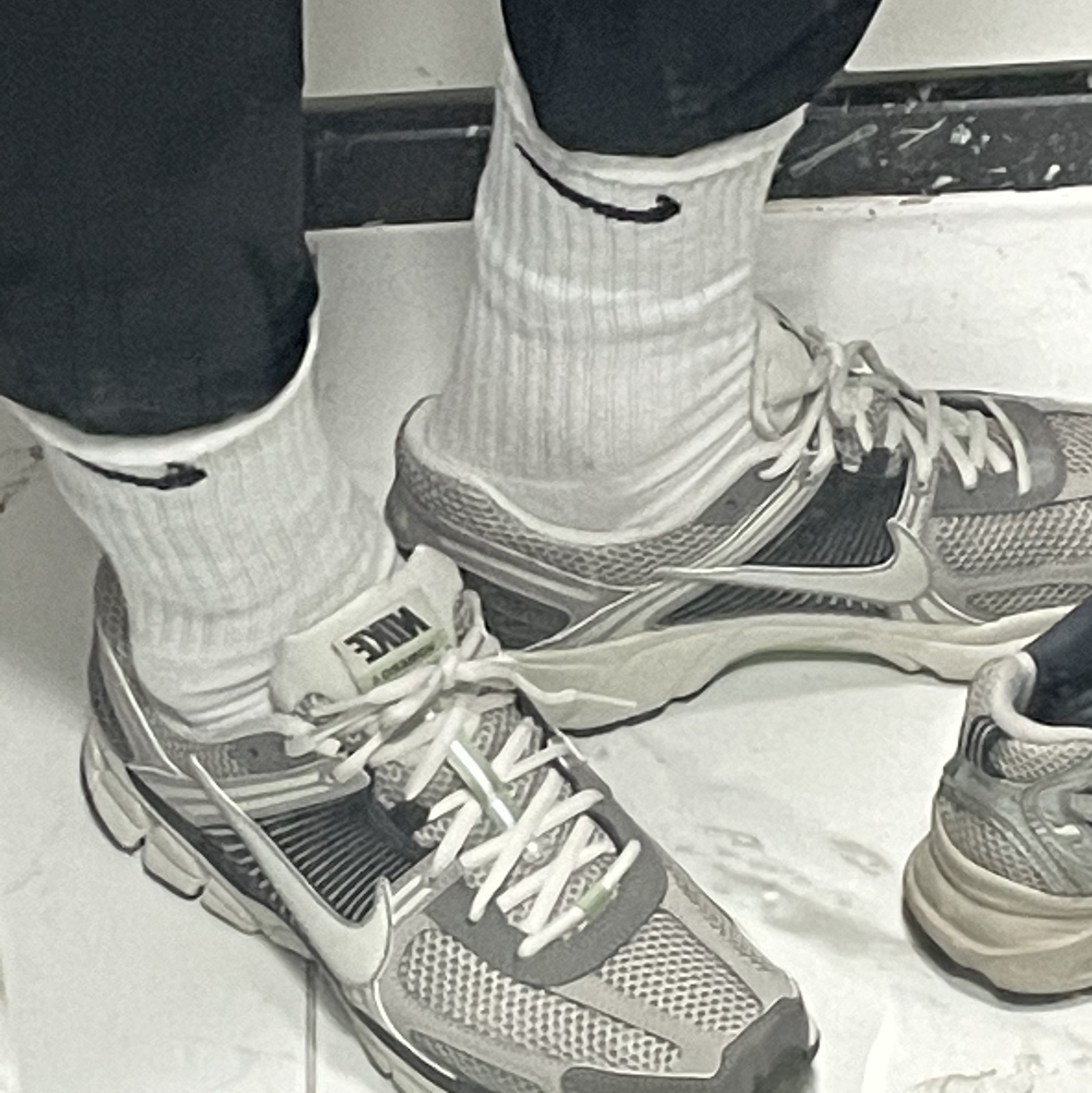 (W) Nike Zoom Vomero 5 Cobblestone and Flat Pewter 착용 스타일
