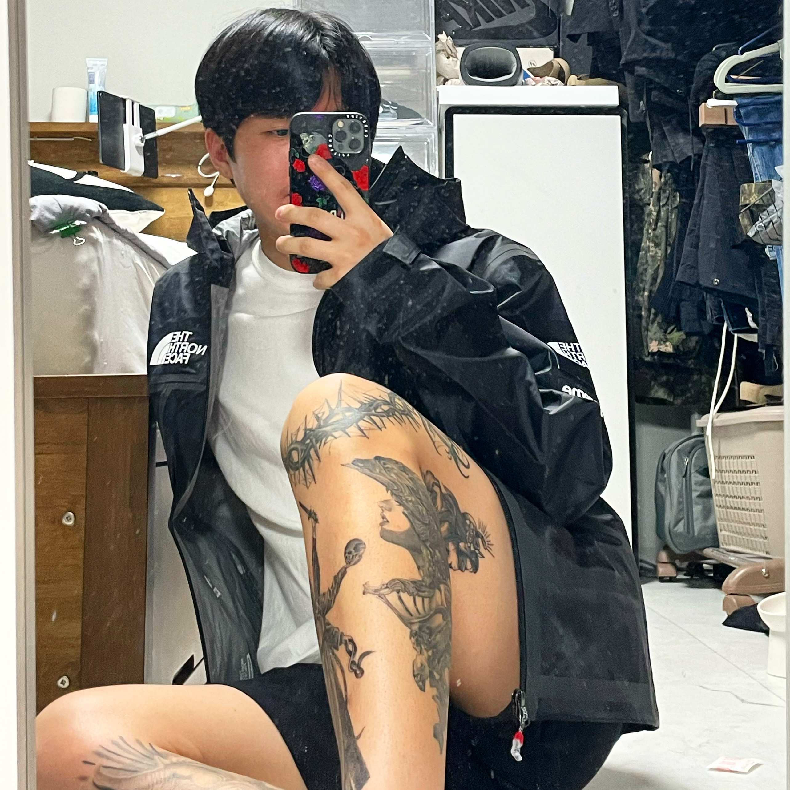 Supreme x The North Face Summit Series Outer Tape Seam Jacket Black - 21SS 착용 스타일