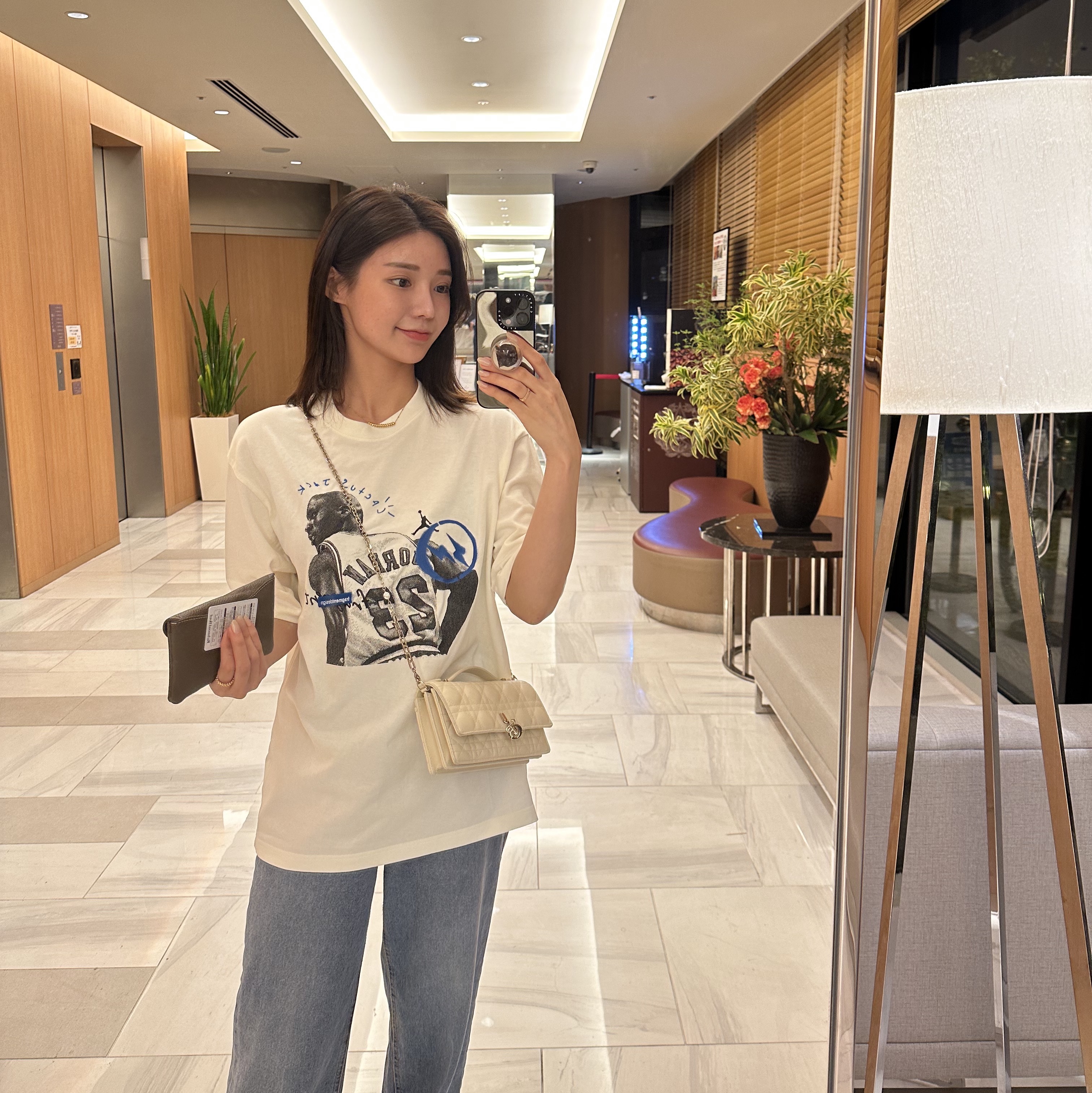 Jordan x Travis Scott x Fragment T-Shirt Sail (DJ0619-133), Jordan x Travis Scott x Fragment T-Shirt Sail (DJ0620-133) 착용 스타일 - 2
