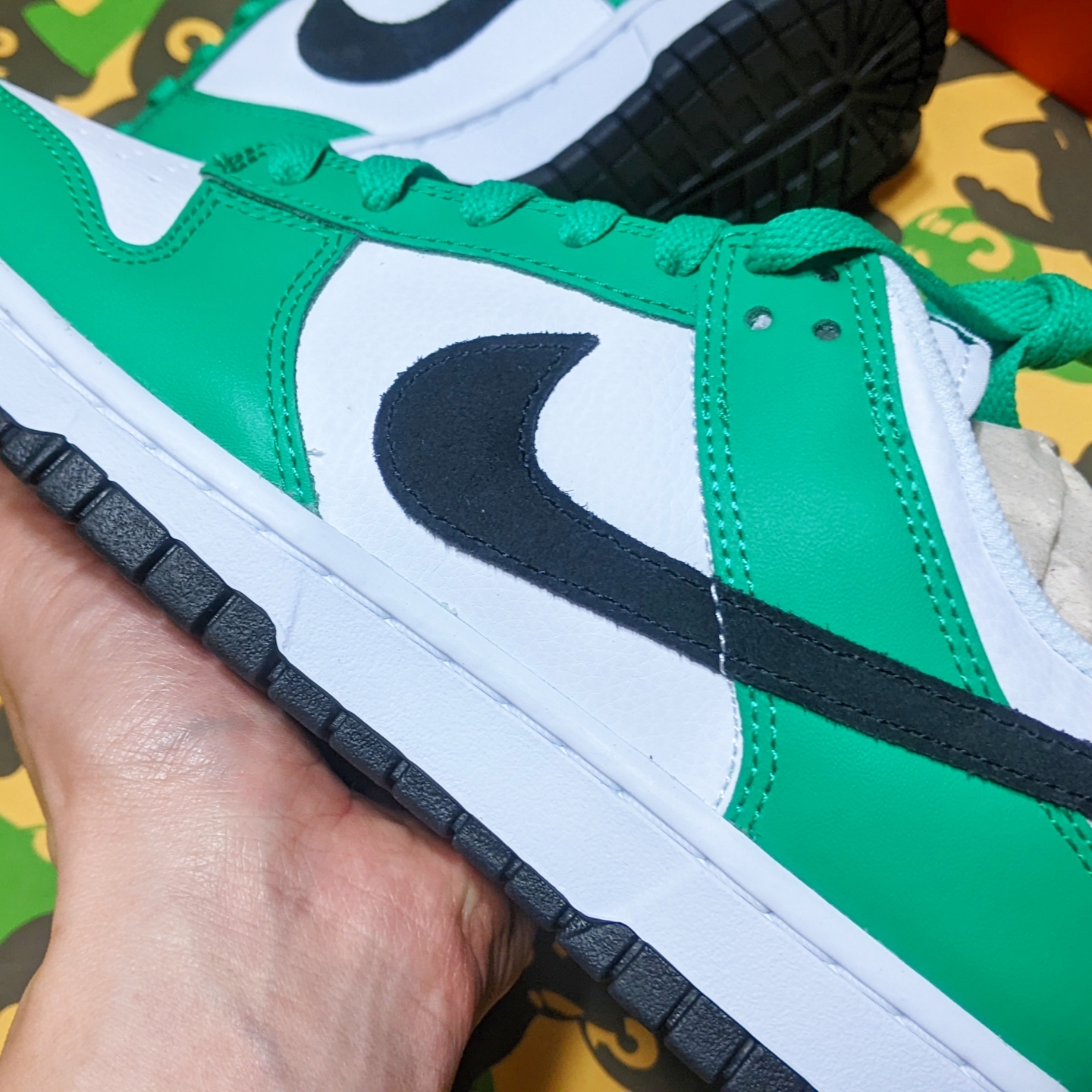 Nike Dunk Low White Green 착용 스타일 - 3